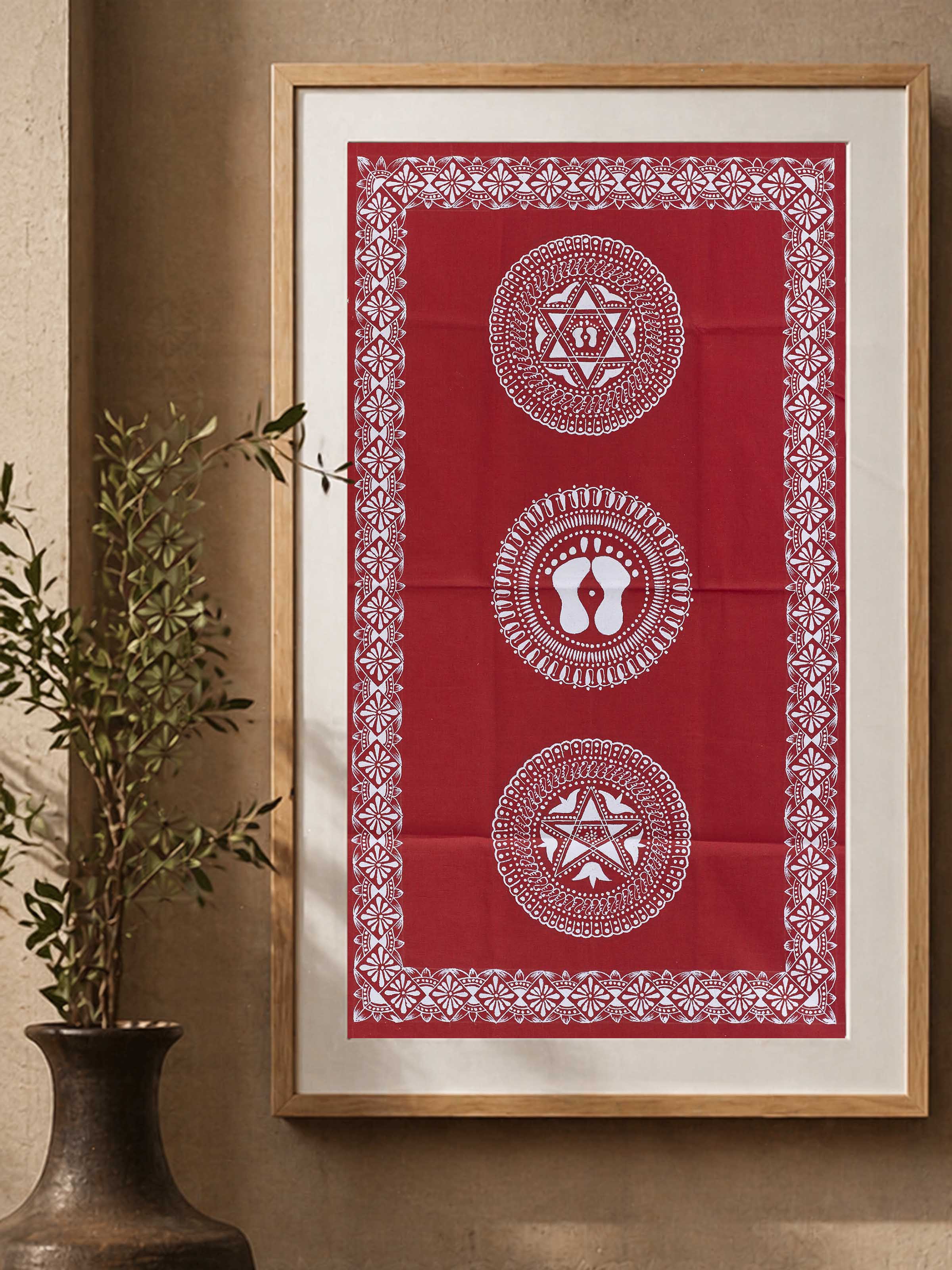 Aipan Saraswathi Chowki Painting