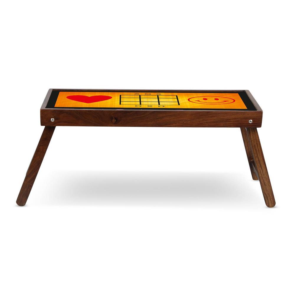 Tik Tak Solid Wood Bookshelf and Serving Tray In Multicolour