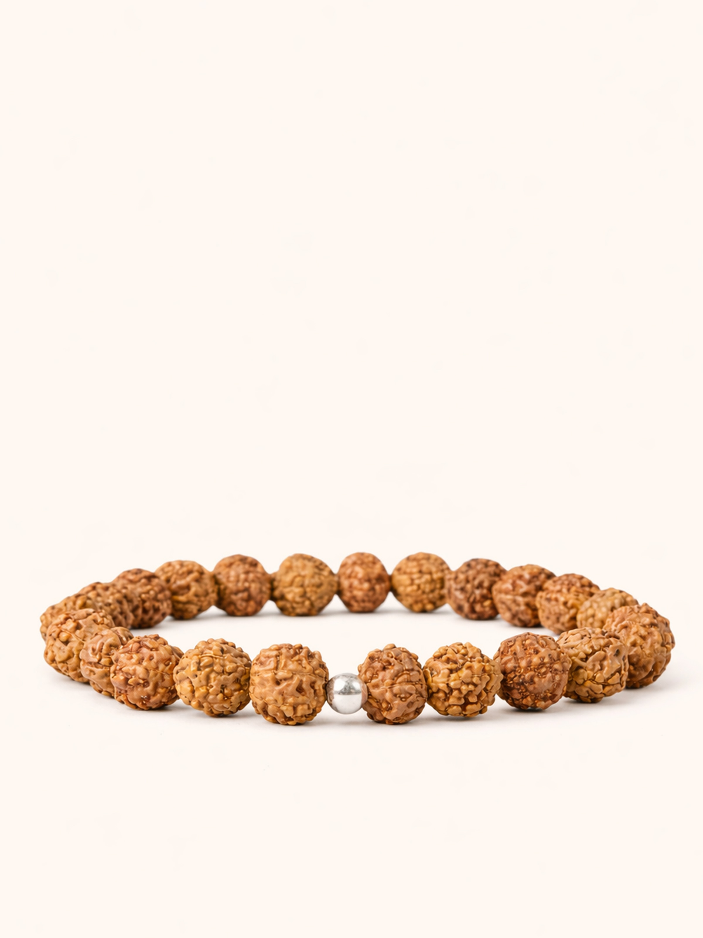 Gemstone Silver Bead & Rudraksha Bracelet