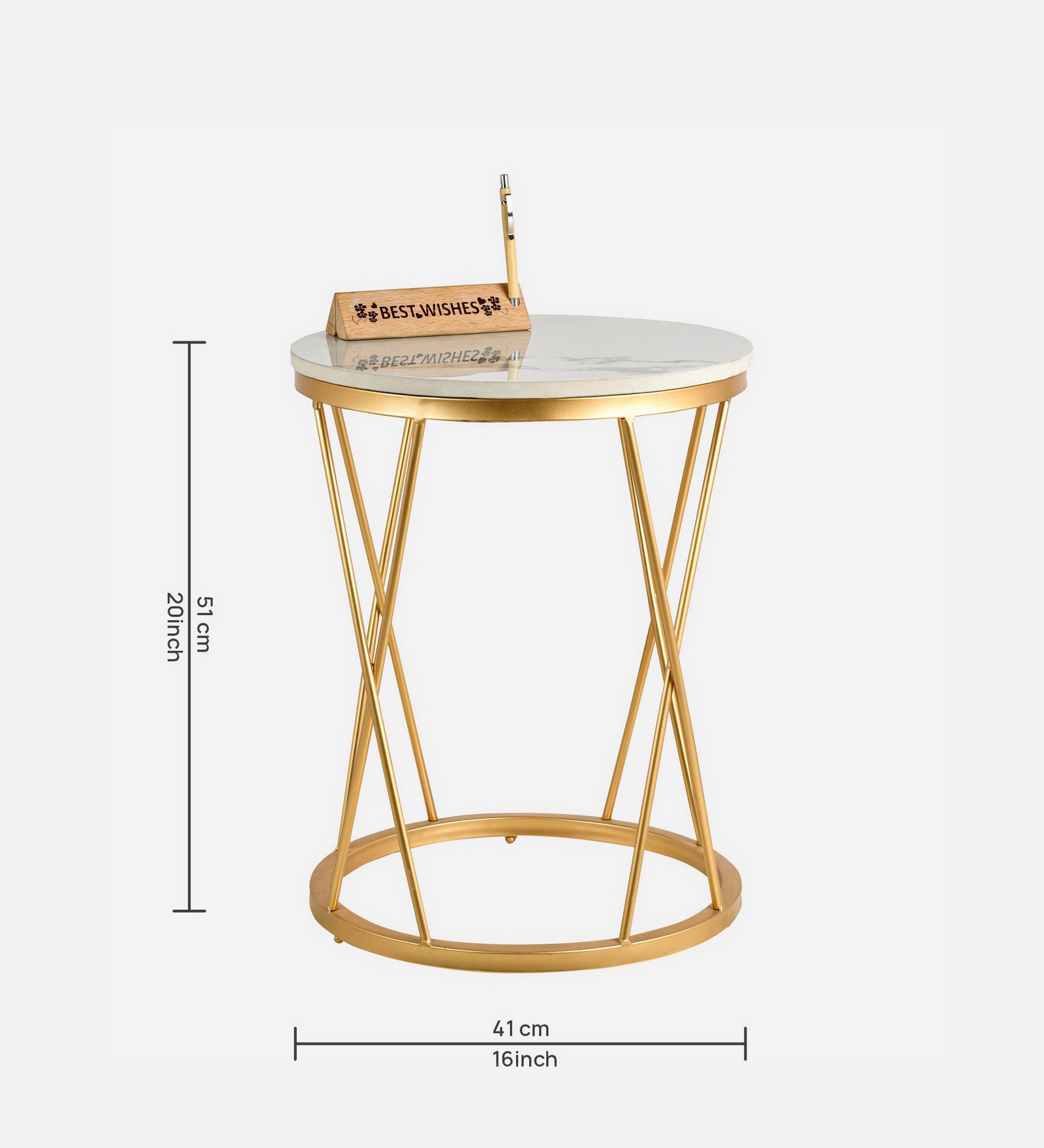 Opulent X Marble End Table - Handicrafts Town