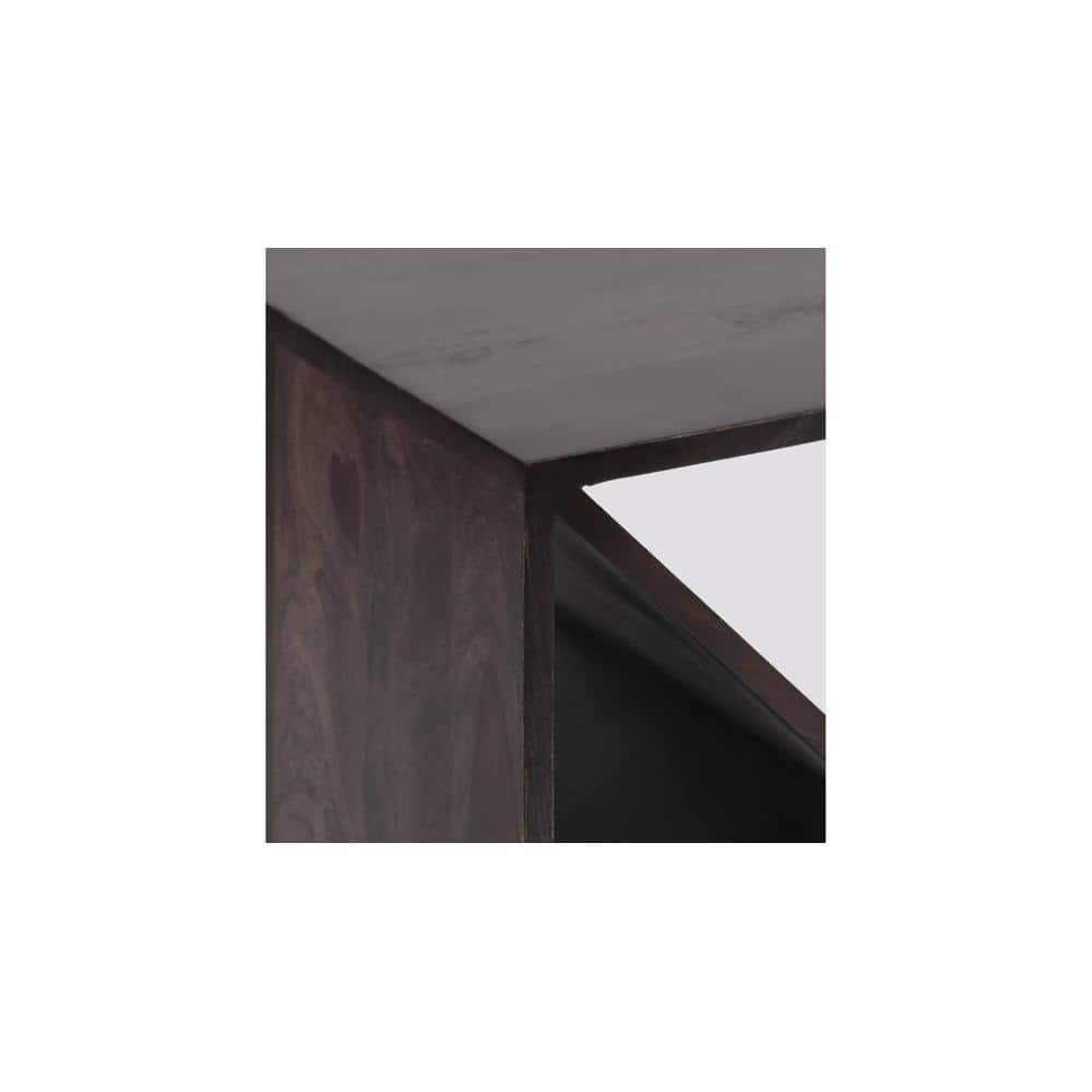 Noah Sheesham Wood Corner Table in Mahogany Finish