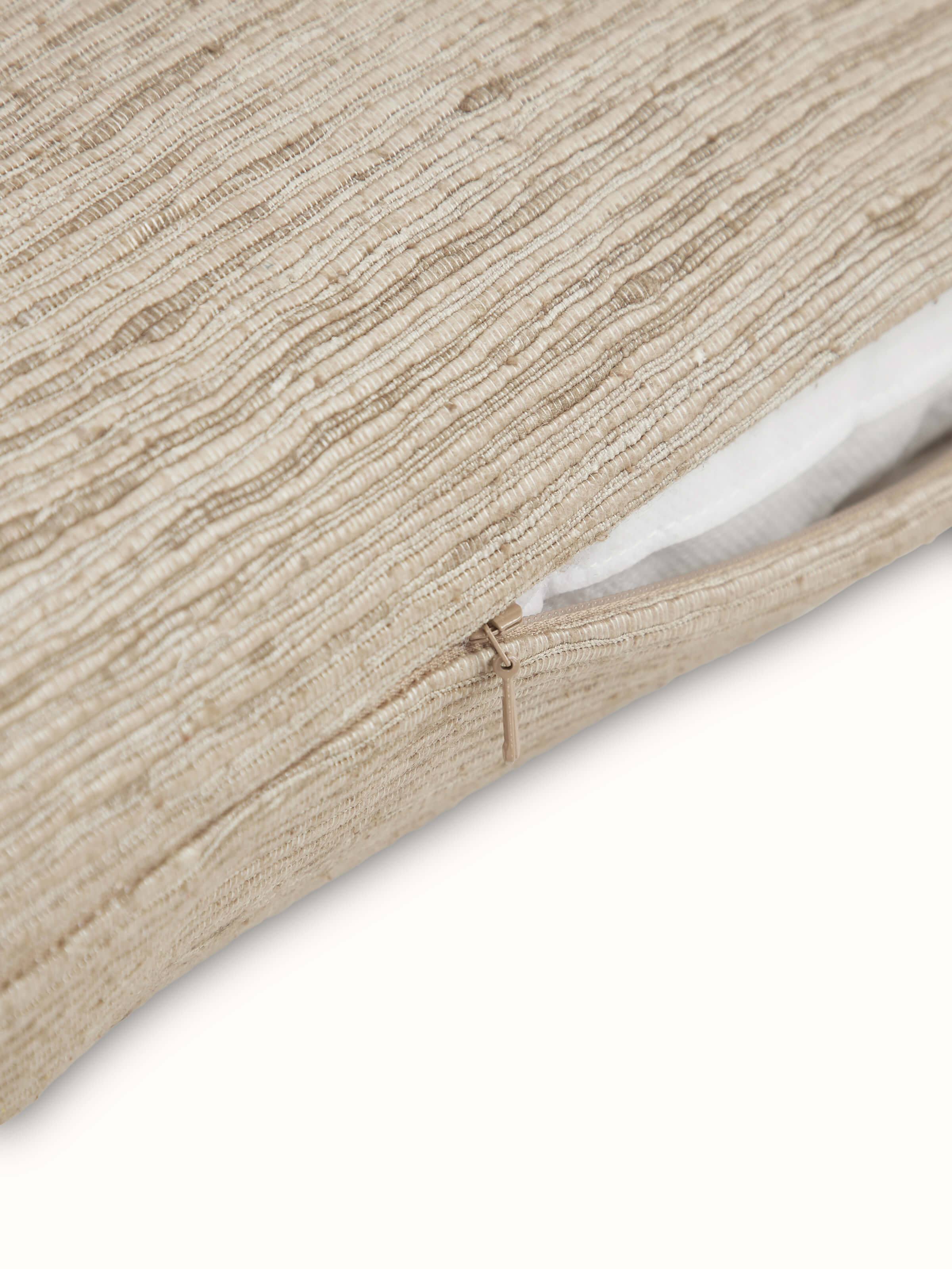 Ujjwal Light Brown Silk Slub Handloom Cushion Cover