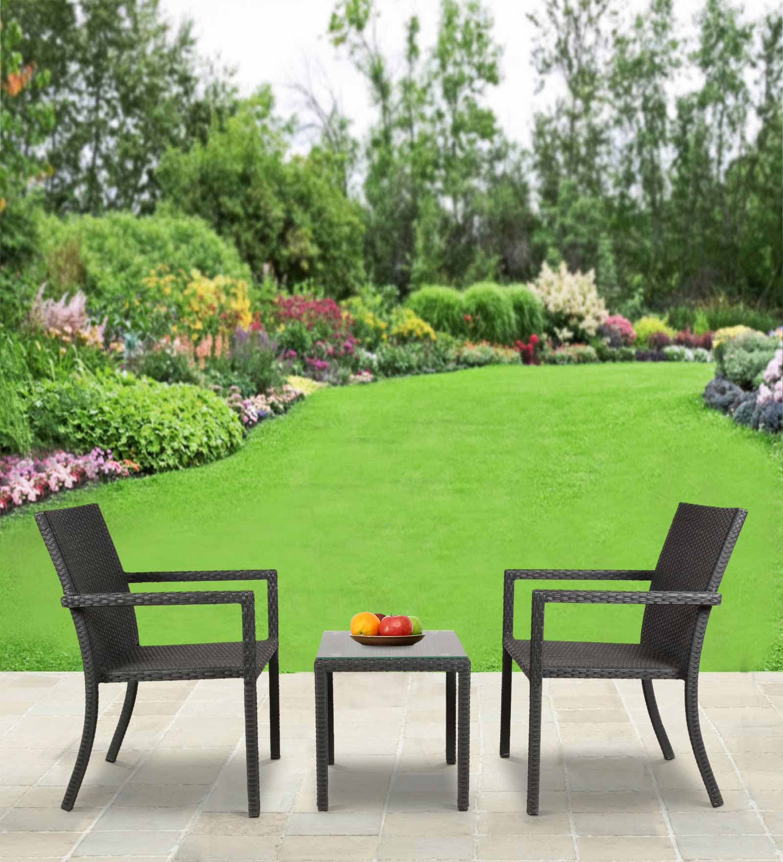 Canberra Wicker Chair Inblack Finish