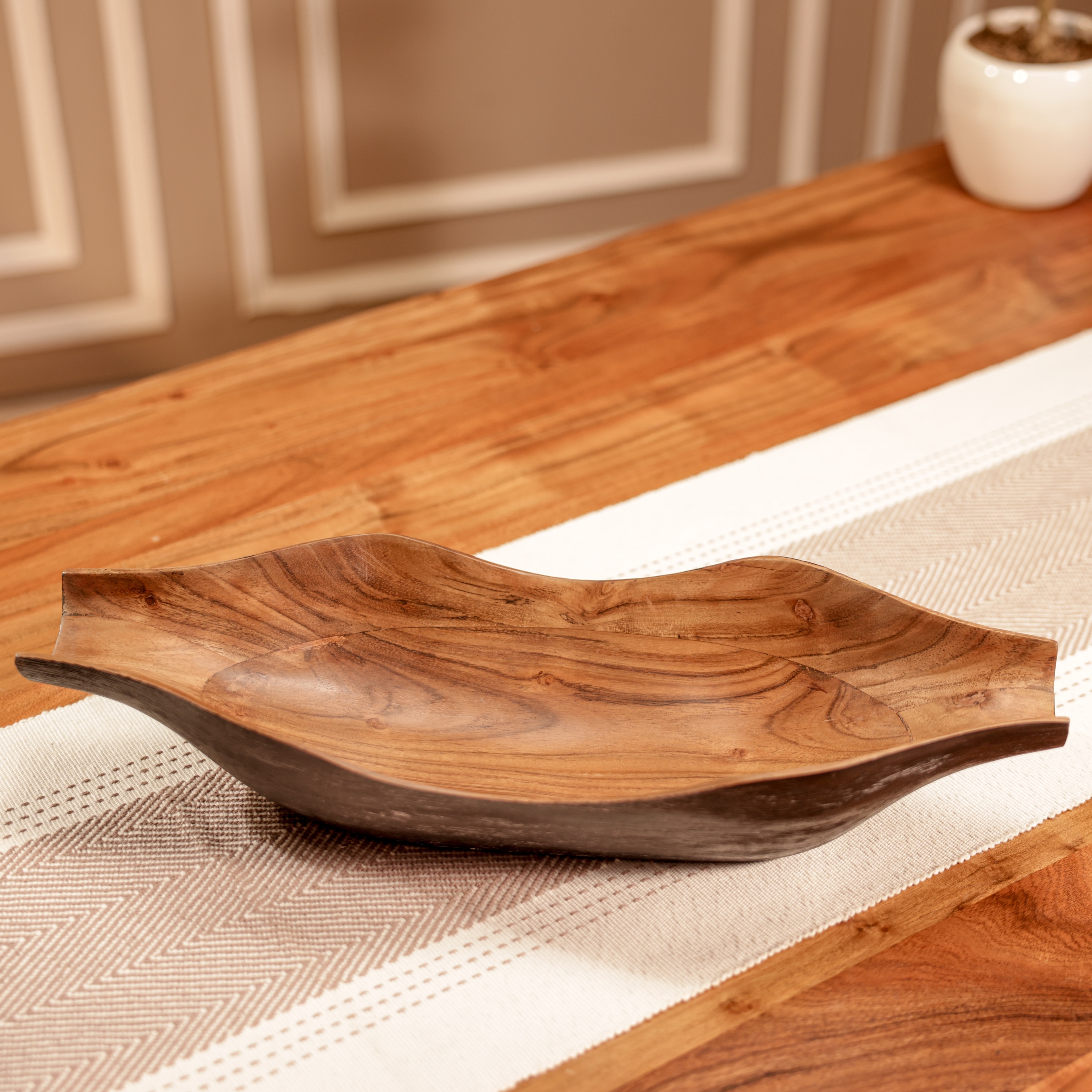 Ireka Homes Prakriti Acacia Wood Decorative Tray - Ireka Homes