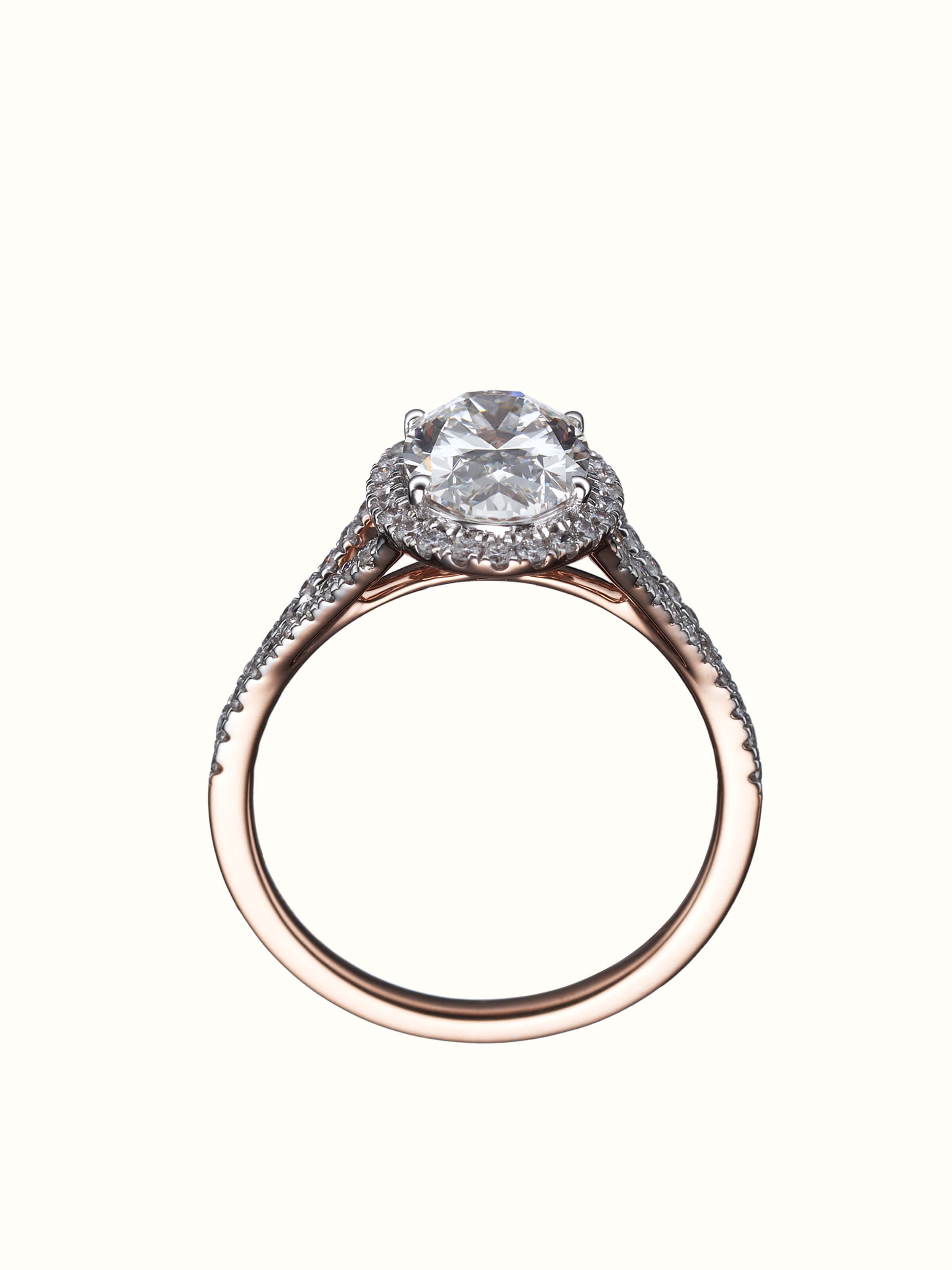 back view of open setting 14 karat gold ring