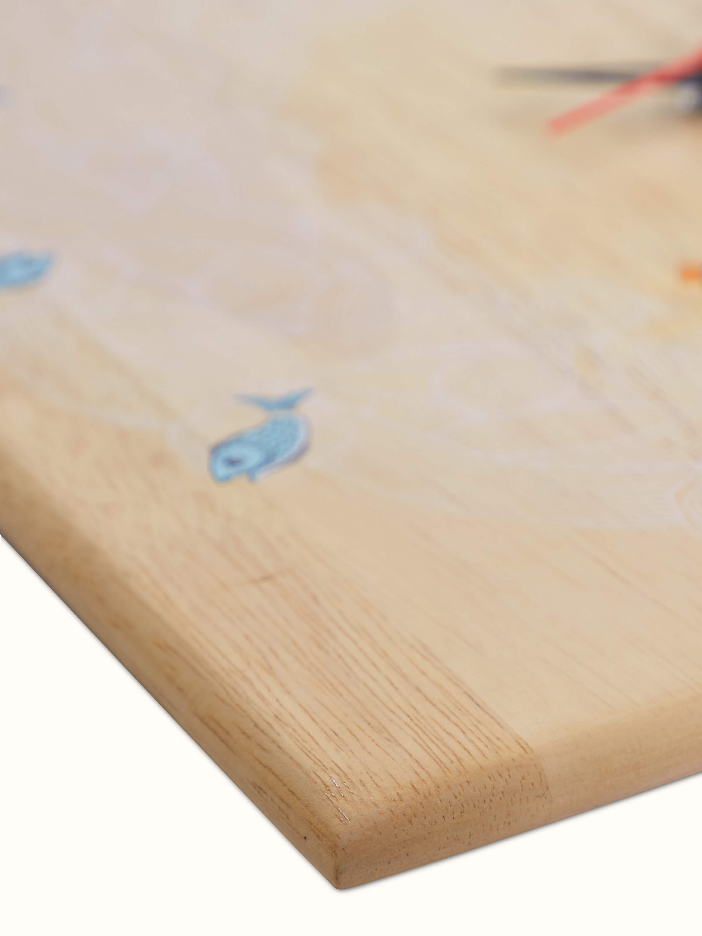 Alternate angle of Transitional Pattachitra Dancing Swan Wooden Wall Clock showcasing the artwork and craftsmanship.