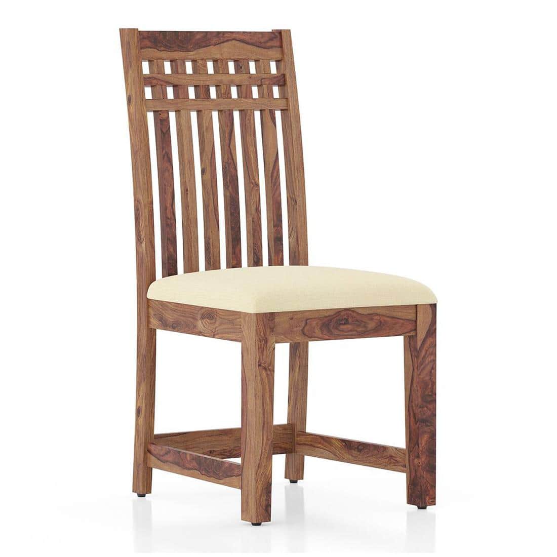 Diego Dining Chair In Teak Finish & Macadamia Brown Colour