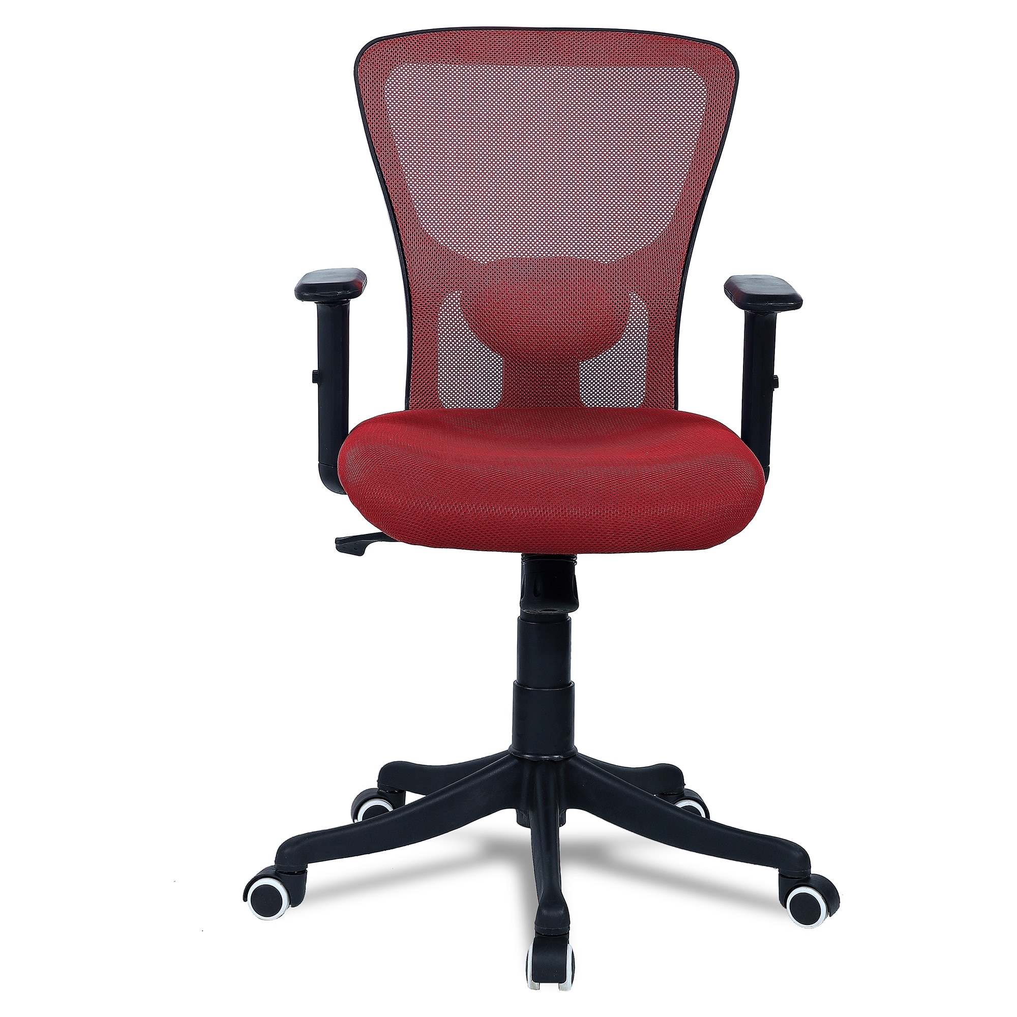 Peacifice Mid Back Ergonomic Chair in Red Colour