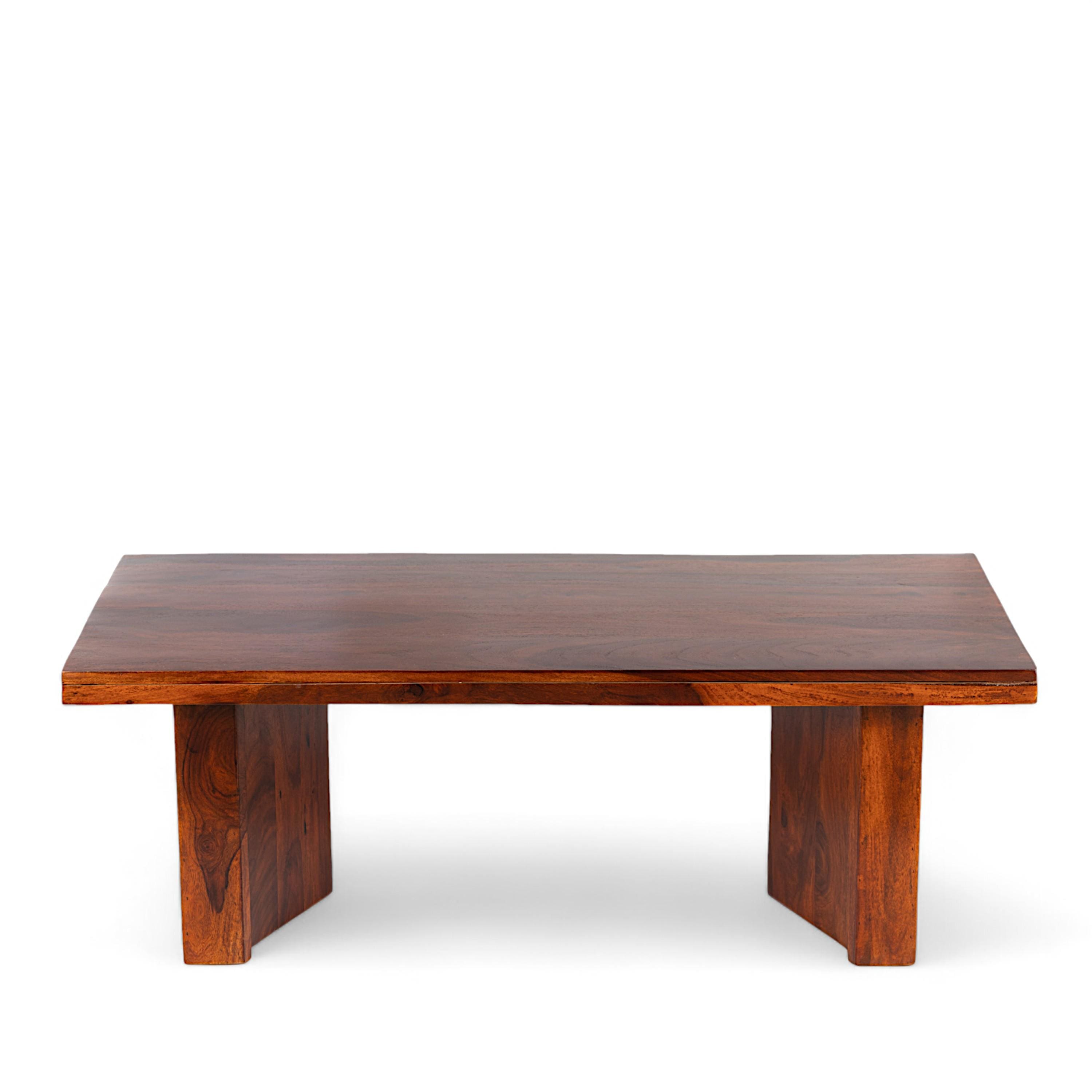 Kassel Sheesham Wood Contemporary Rectangle Coffee Table In Honey Finish