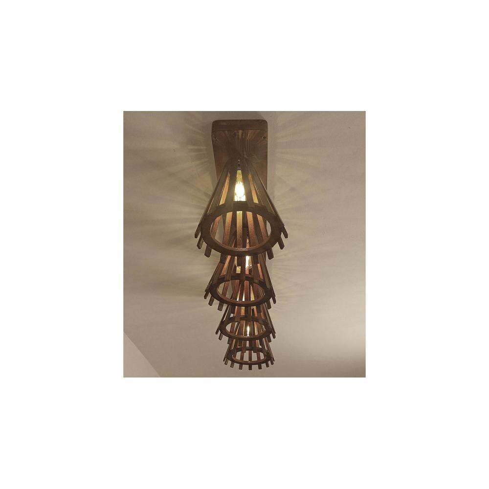 Funnel Brown Solid Wood Ceiling Light
