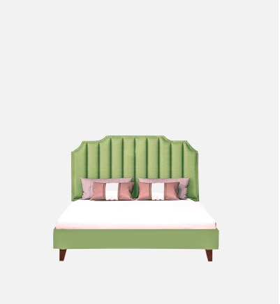 Eliana Engineered Wood Queen Size Non Storage Bed In Provincial Teak Finish