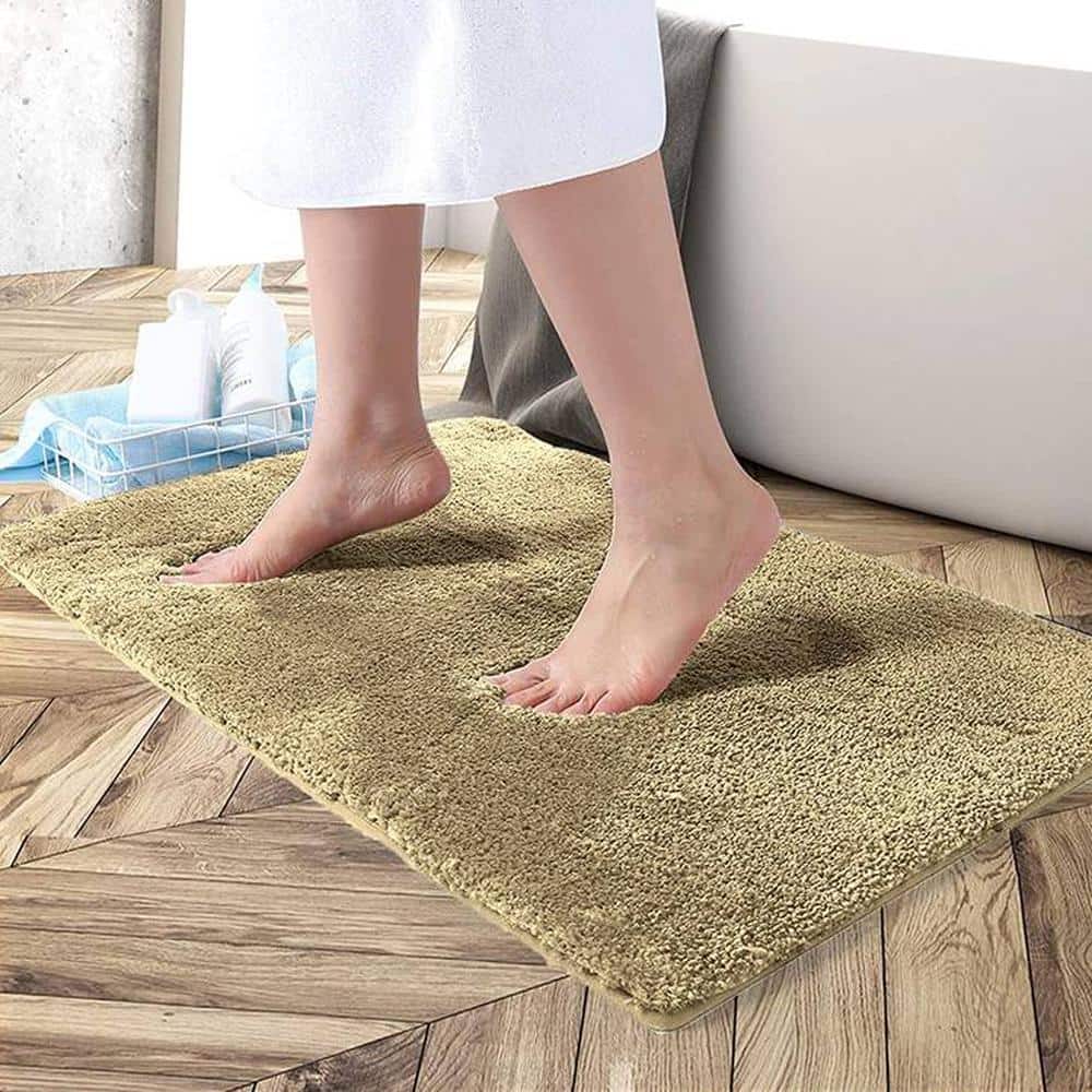 Alexis Gold Solid Natural Fiber 30x18 inches Anti-Skid Bath Mat