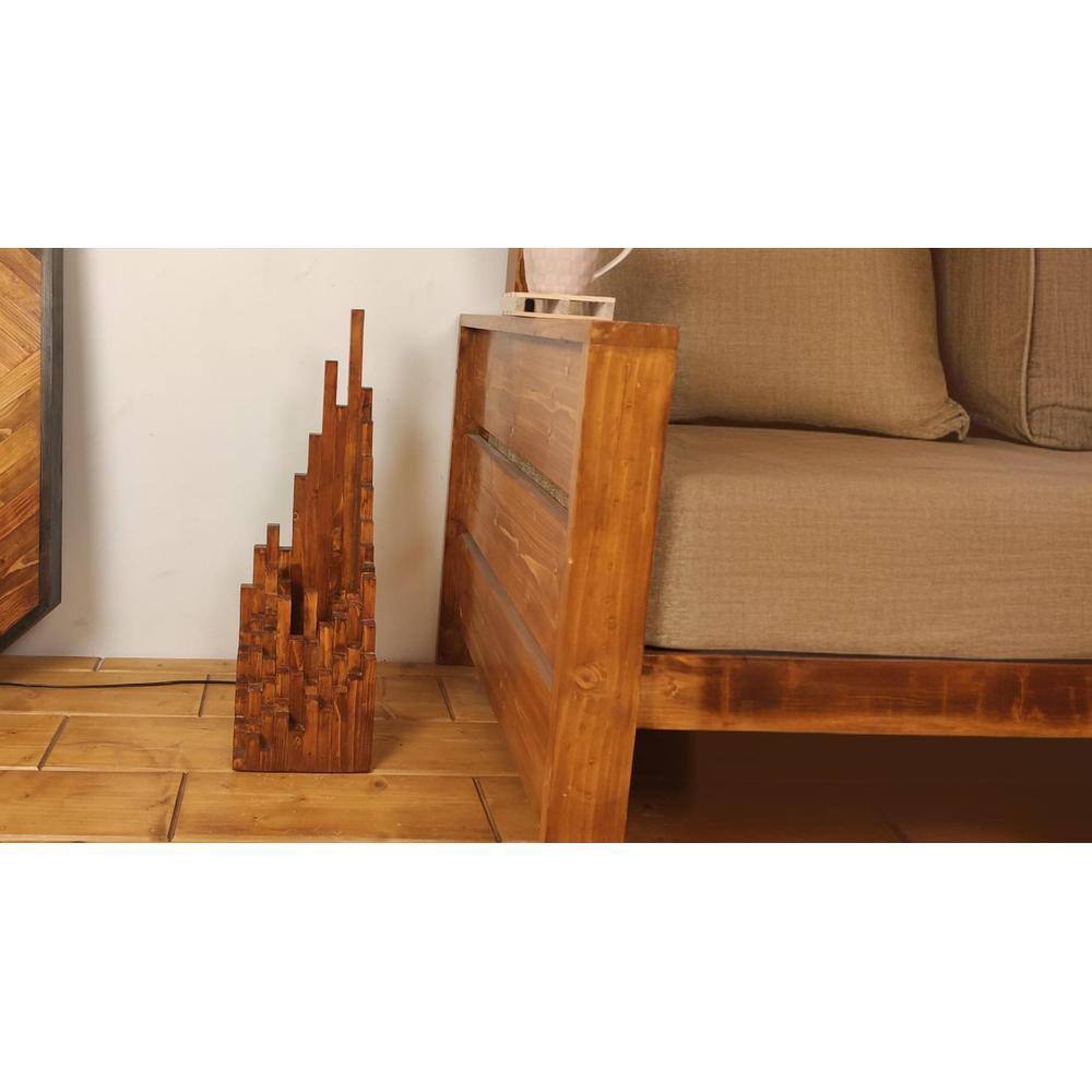 Emanate Wooden Table Lamp with Brown Base