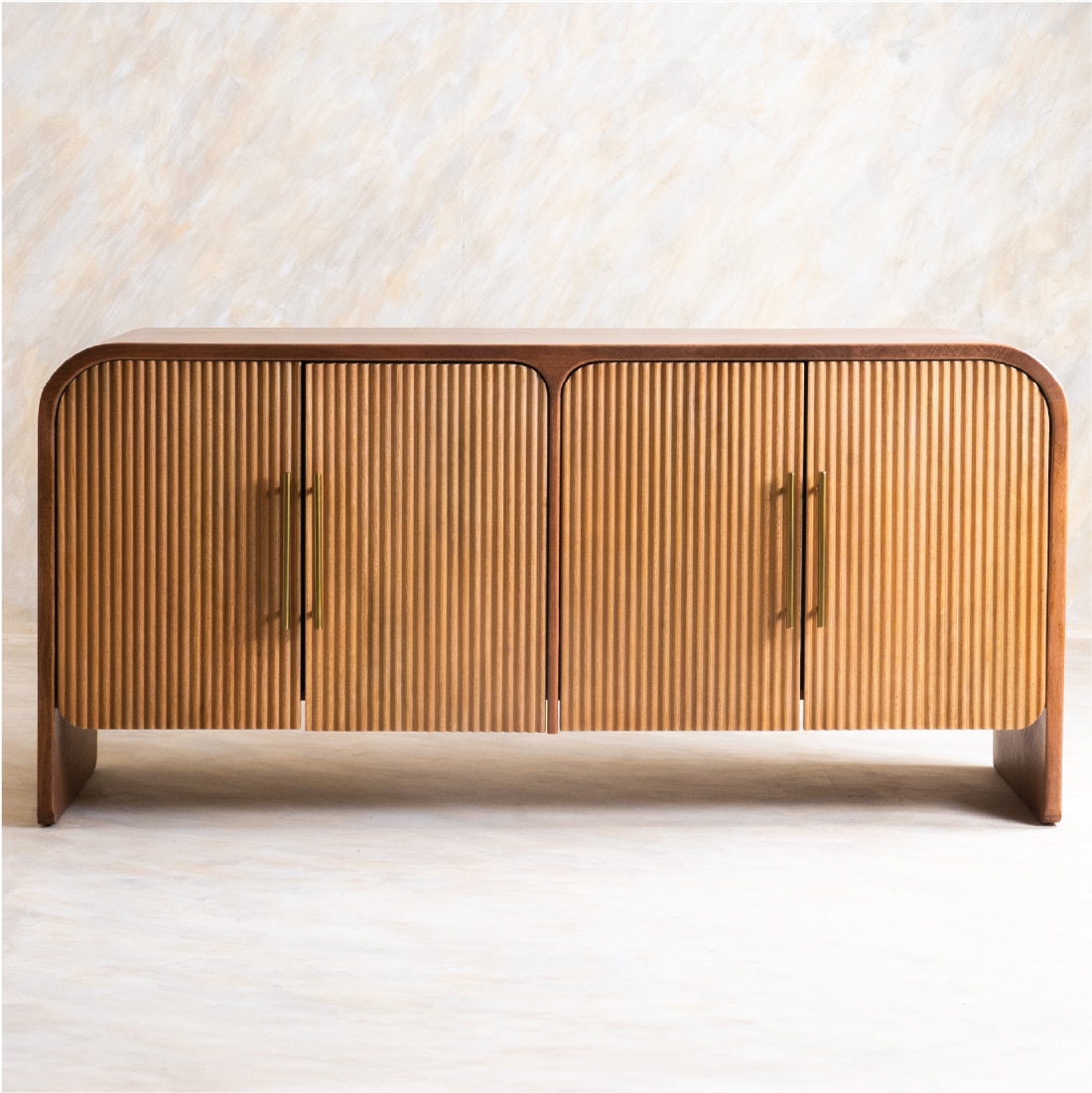 Linn Solid Wood Sideboard in Brown Colour - Orange Tree