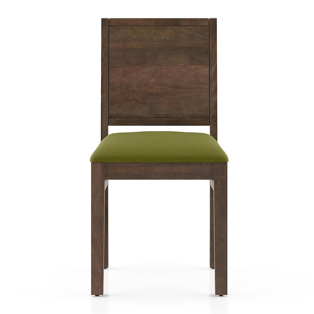 Atlas Dining Chairs Set Of 2 Finish Danish Walnut Colour Avocado Green