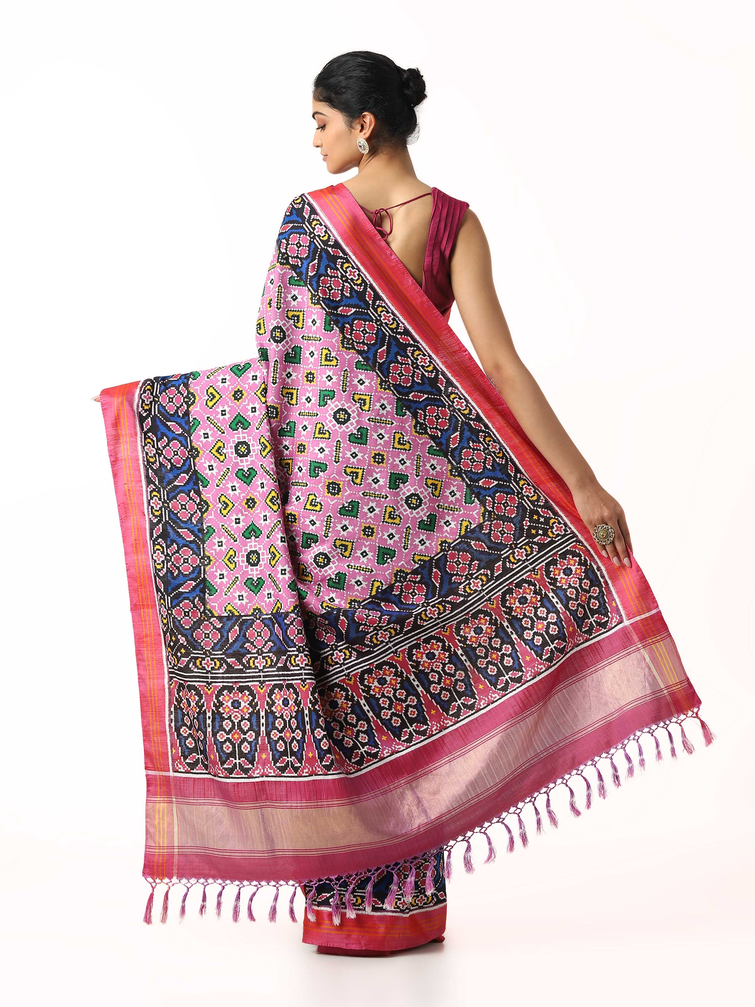 Light Pink Silk Patola Saree