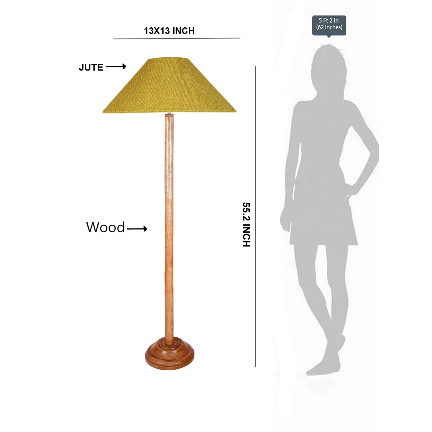 Devansh Wooden Foor Lamp
