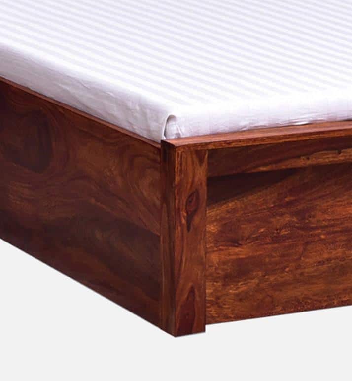 Monaco Solid Wood King Box Storage Bed In Honey Oak Finish
