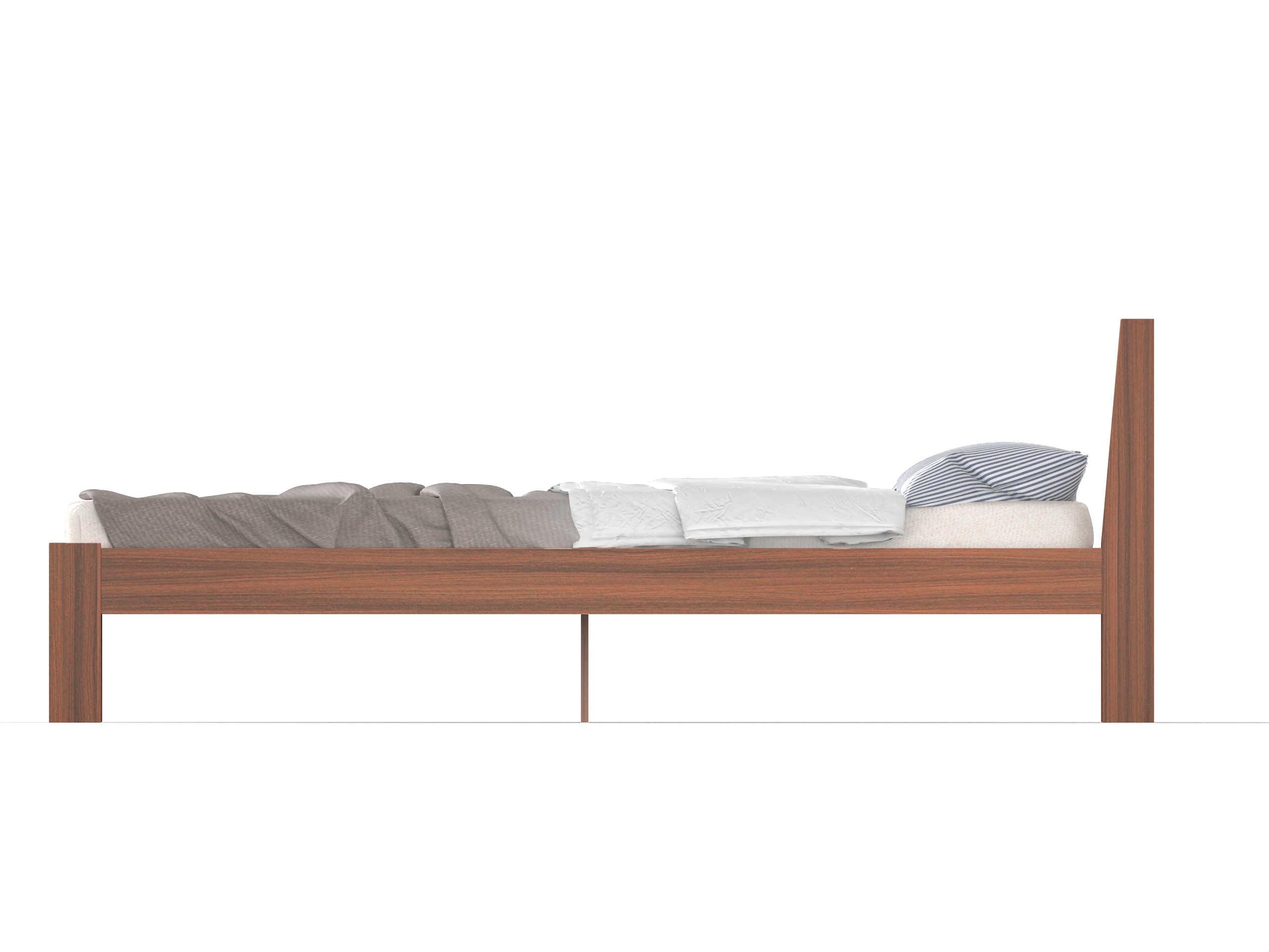 BLUEWUD Roverb Engineered Wood Queen Size Bed Without Storage Box for Bedroom Home Furniture - DIY (Do-It-Yourself) (Walnut & White)
