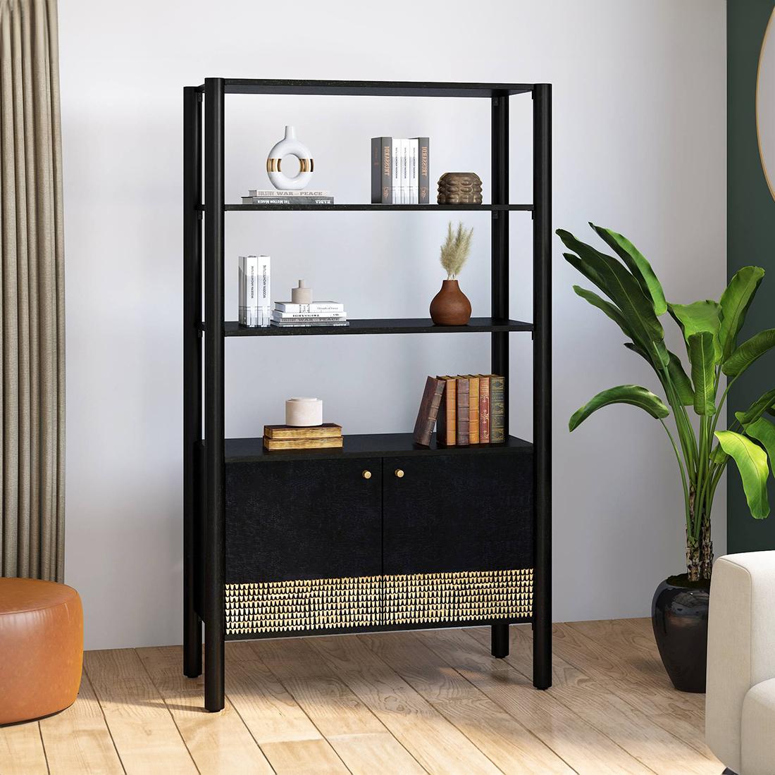 Gaku Solid Wood Bookshelf in Semi Gloss Finish