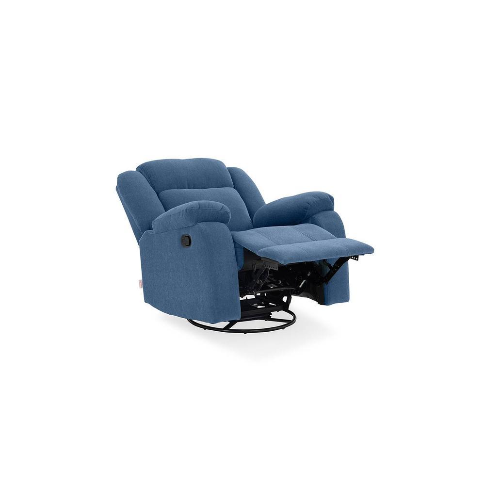 Avalon Fabric One Seater Manual Recliner in Blue Colour
