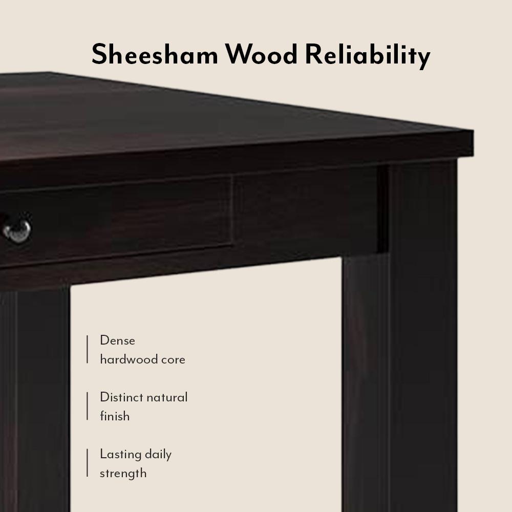 Arabia - Oribi 4 Seater Storage Dining Table Set (Colour- Burnt Orange , Finish- Mahogany)