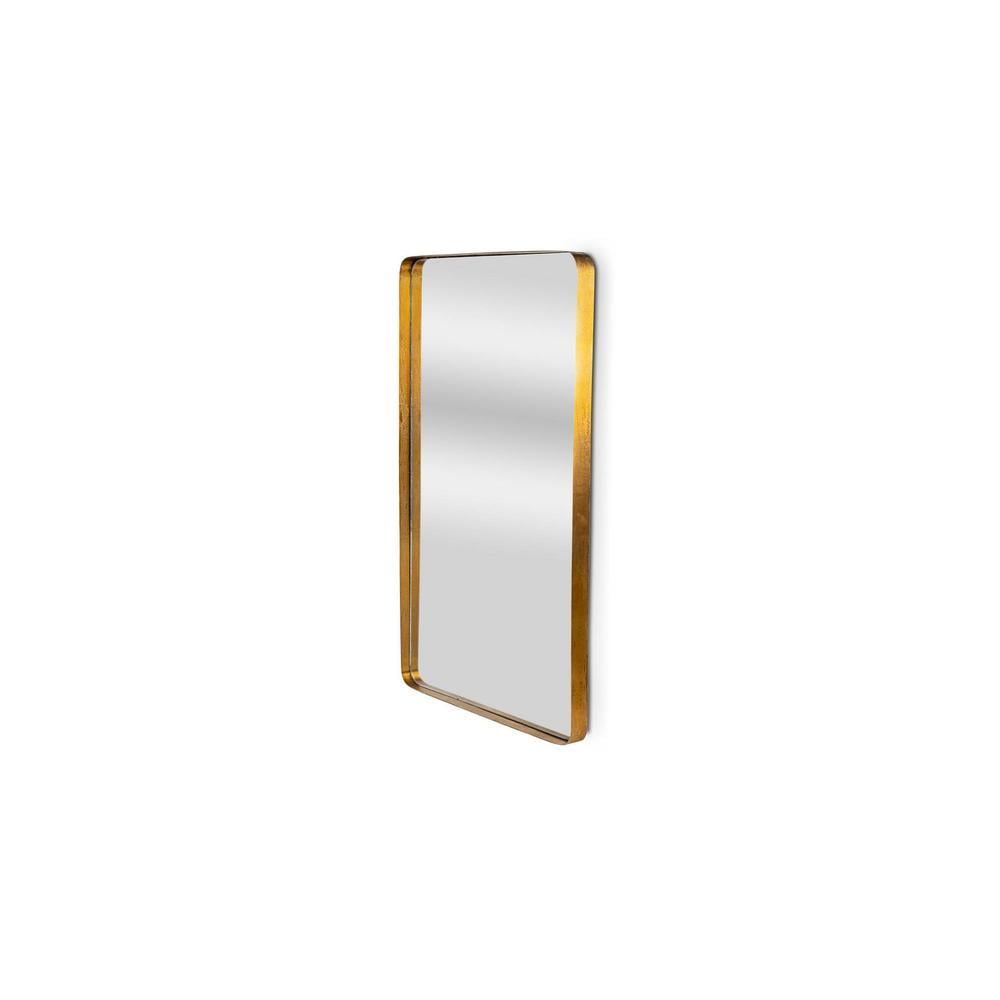LustrousSteel Gold Wall Mirror