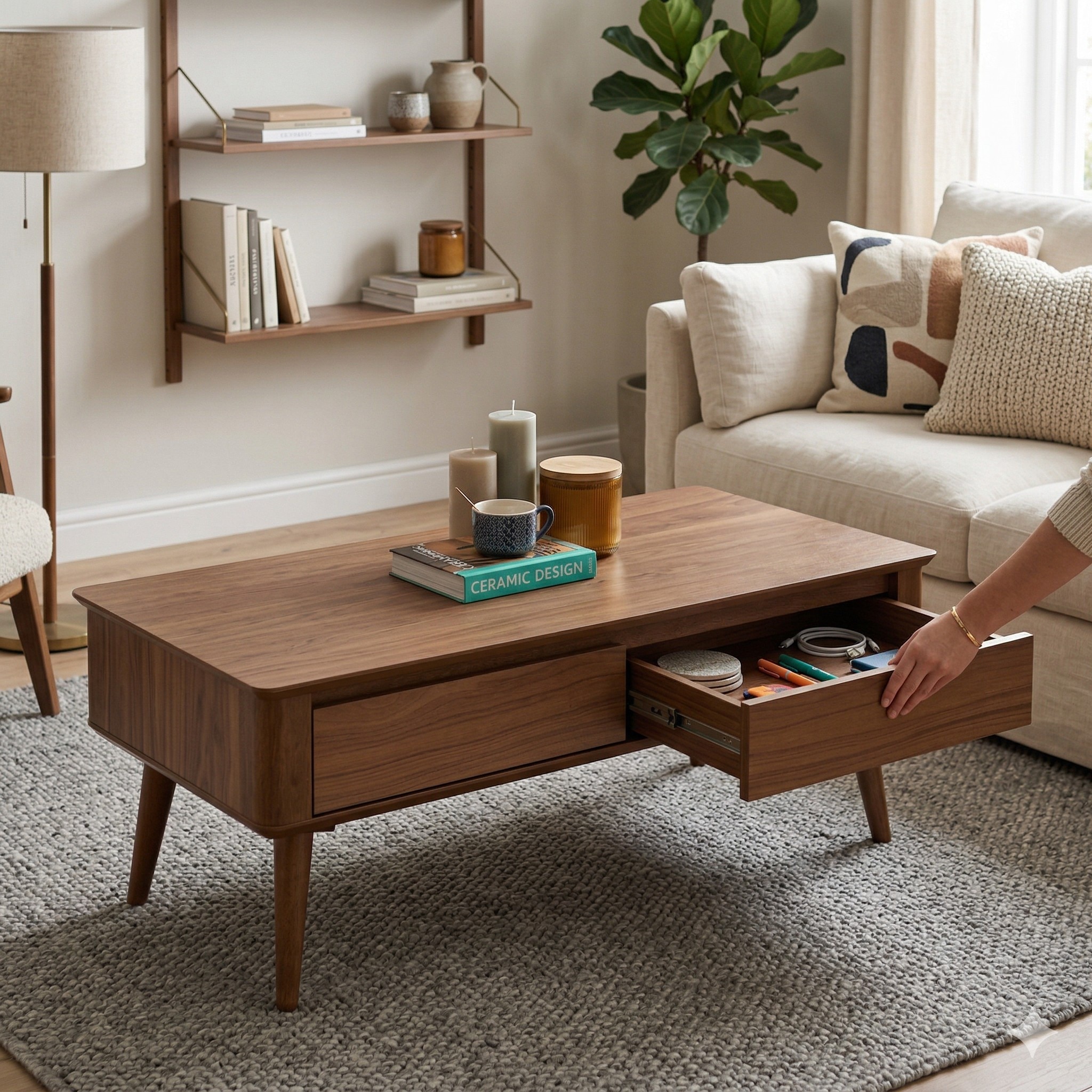Scandinavian Dover Coffee Table Cocoa Finish - Nestnordic