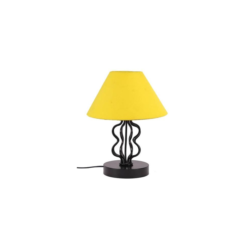 Lilah Yellow cotton Shade Iron Table Lamp