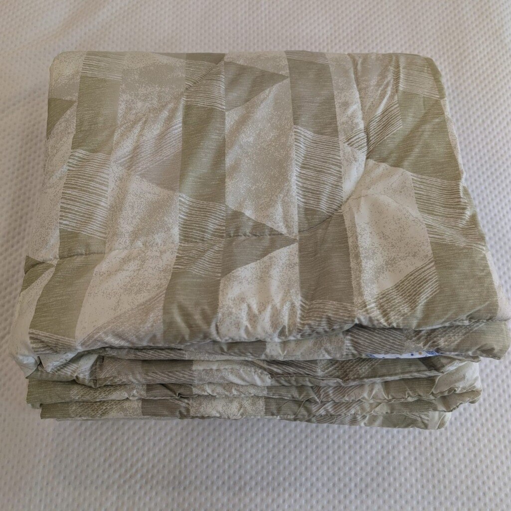 White& Green Geometric 300 Cms Cotton Double Bed Size Comforter From Threads