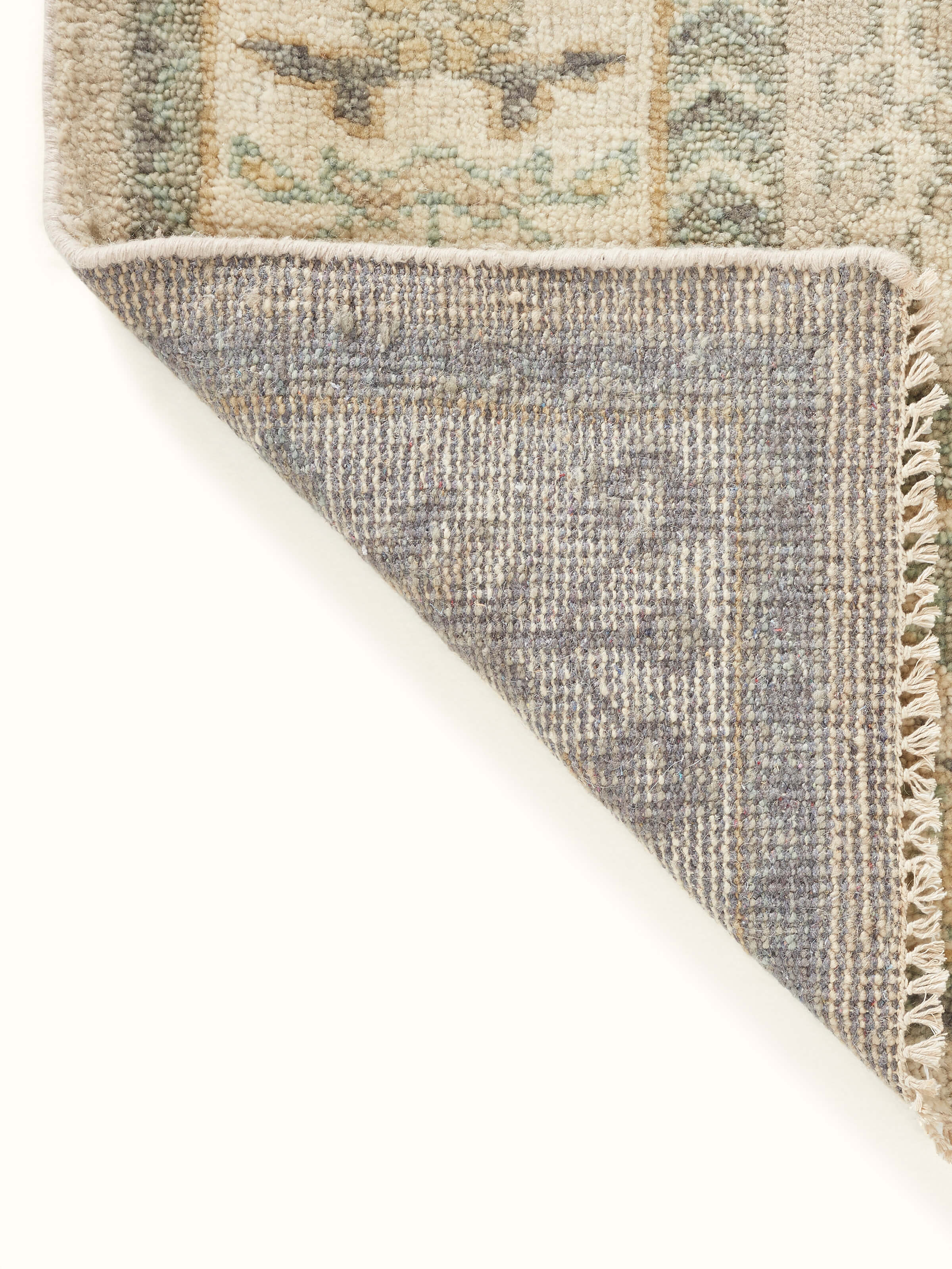 Back view showing the neat finish and artisanal knotting technique