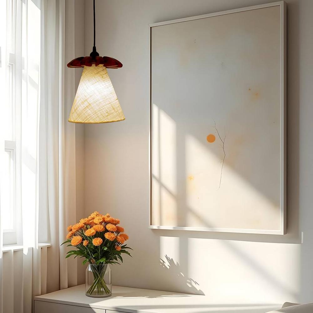 Whirl Brown Solid Wood Single Hanging Light