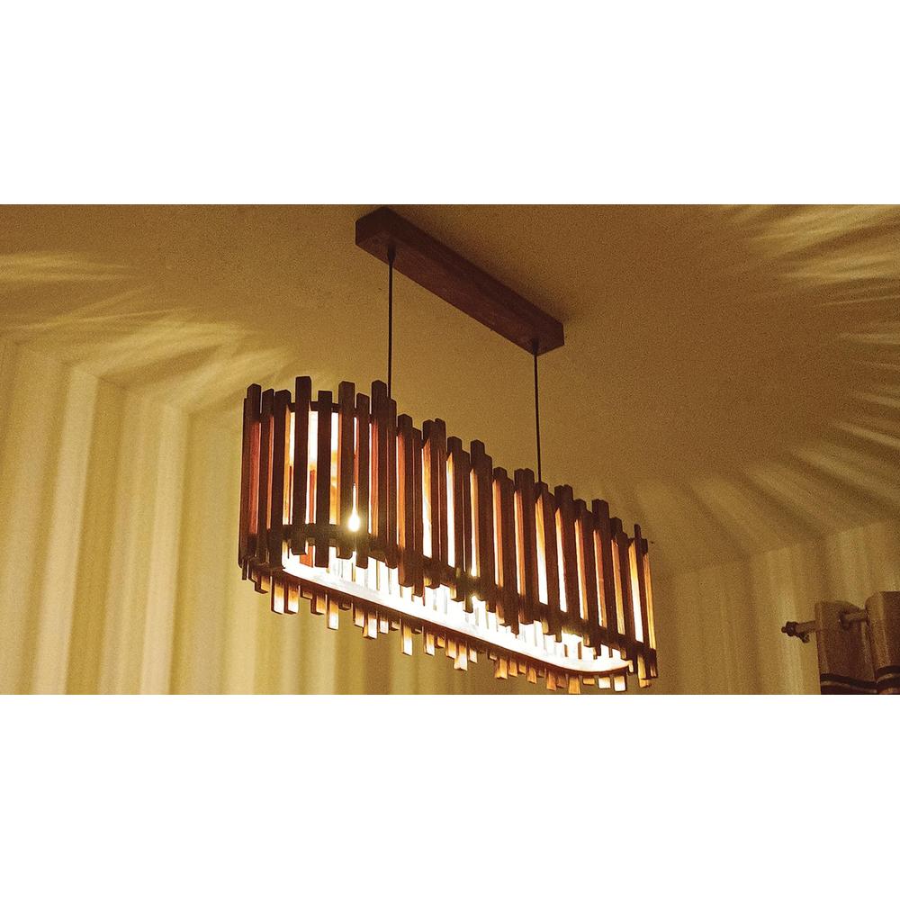 Palisade 36 Centrum Brown Wooden 3 Series Hanging Lamp