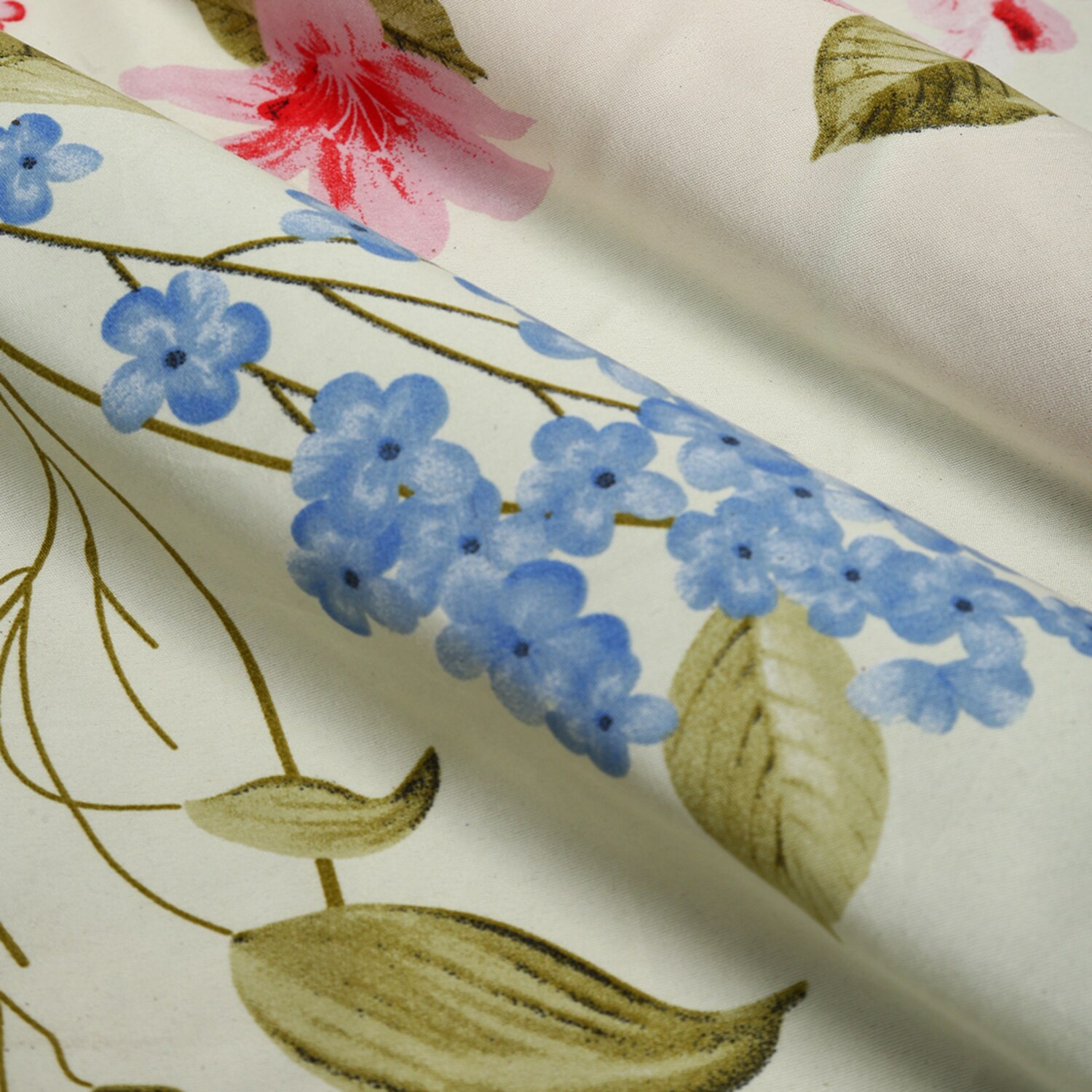 Multicolor Floral 180 TC Flat 1 Queen  Bedsheet with 2 Pillow Covers