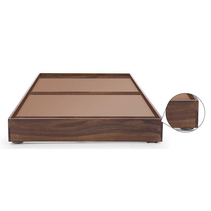 Merritt Solid Wood Single Size Bed In Teak Finish