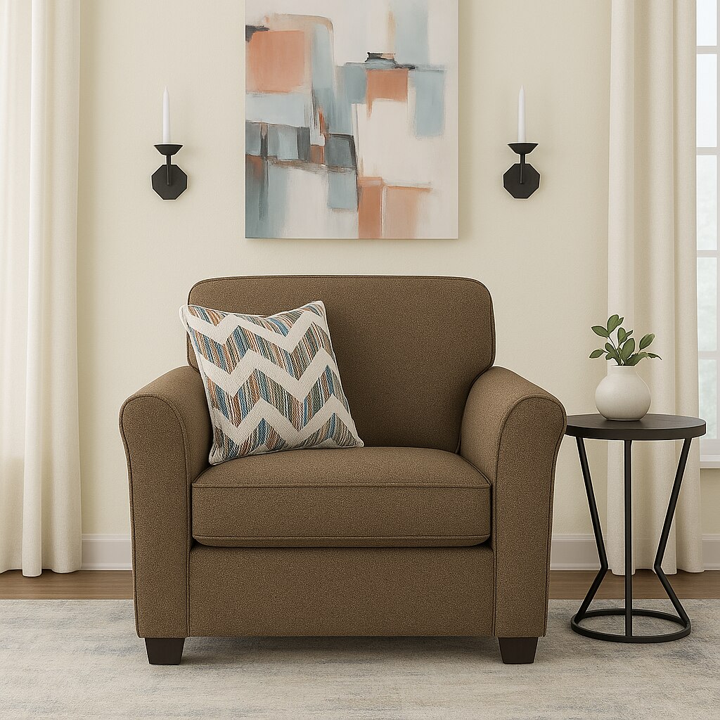 Sehran 1 Seater Sofa In Fabric Brown Color