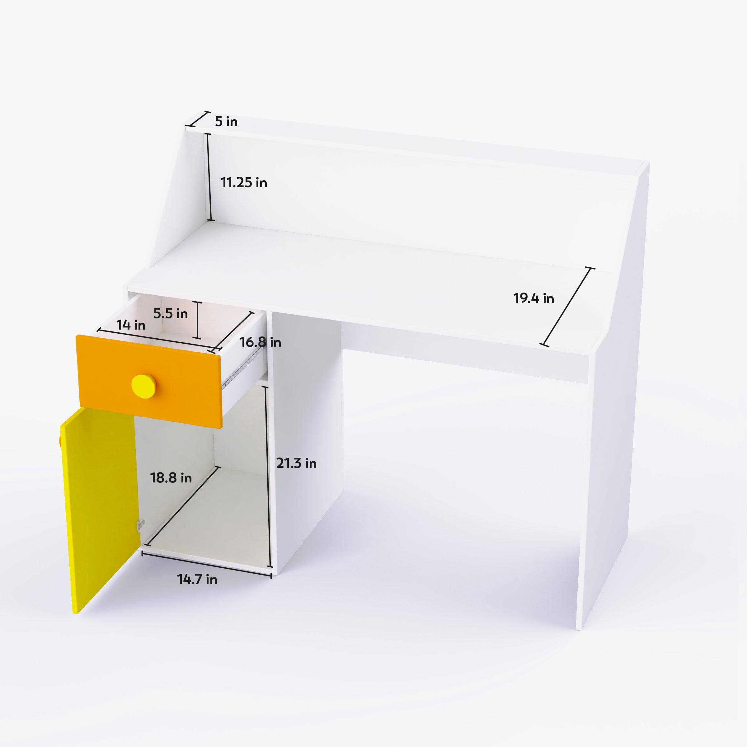 Elementary Study Table In White Colour