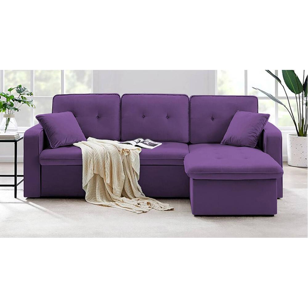 Universe Solid Wood Sofa cum Bed in Purple