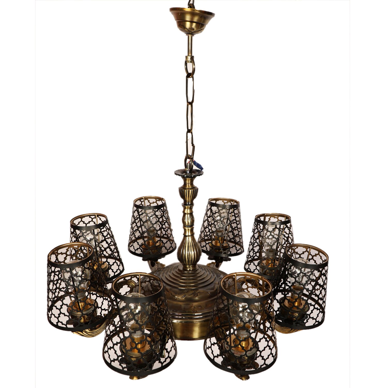 Devansh Gold Antique Wall Mounted Lamp With Beige Jute Shade