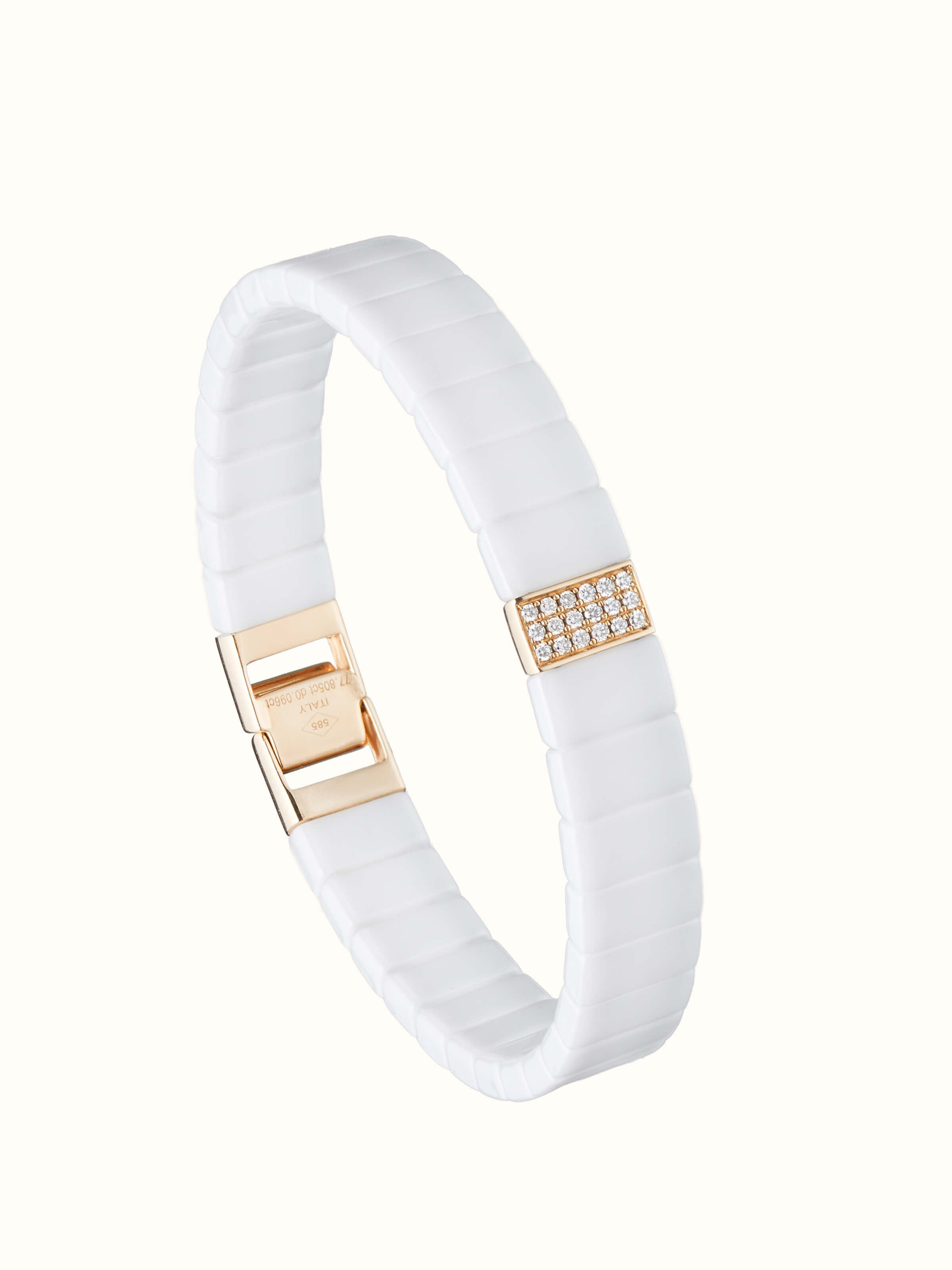 Open Setting Diamond 14 Karat White Gold Bracelet