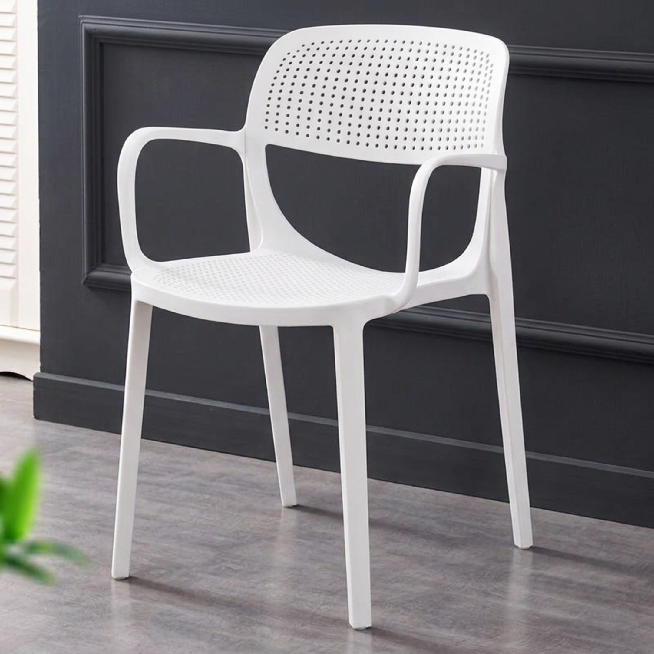 Kepler Brooks Vola Cafeteria Dining Chair in White Colour - Kepler Brooks