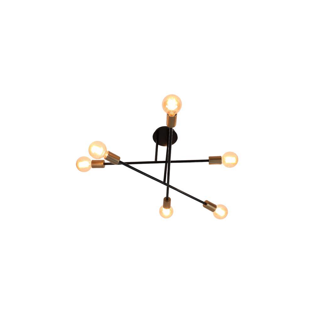 Six Head Sputnik Black Mordern Chandelier