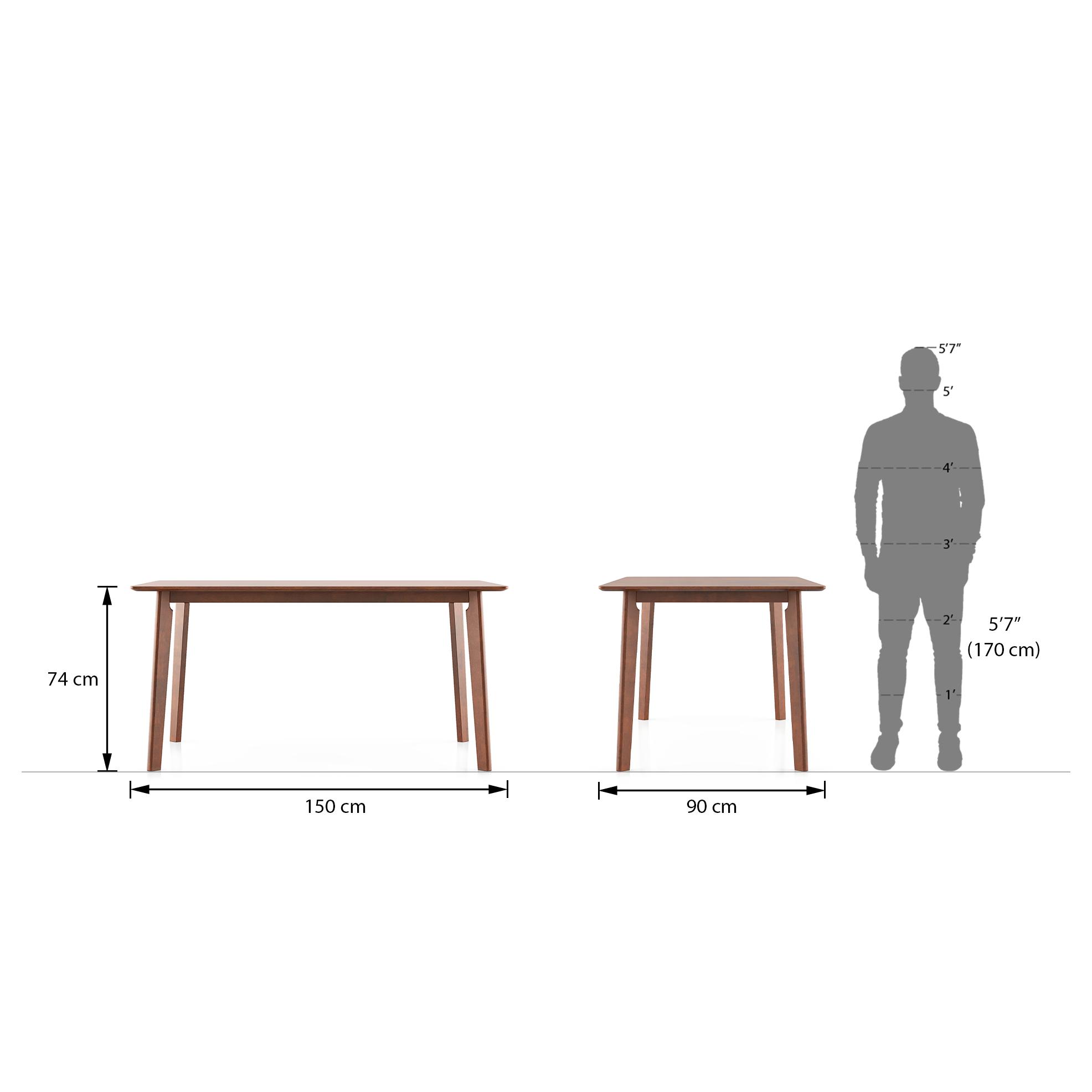 Augusta 6 Seater Dining Table In Dark Walnut Finish