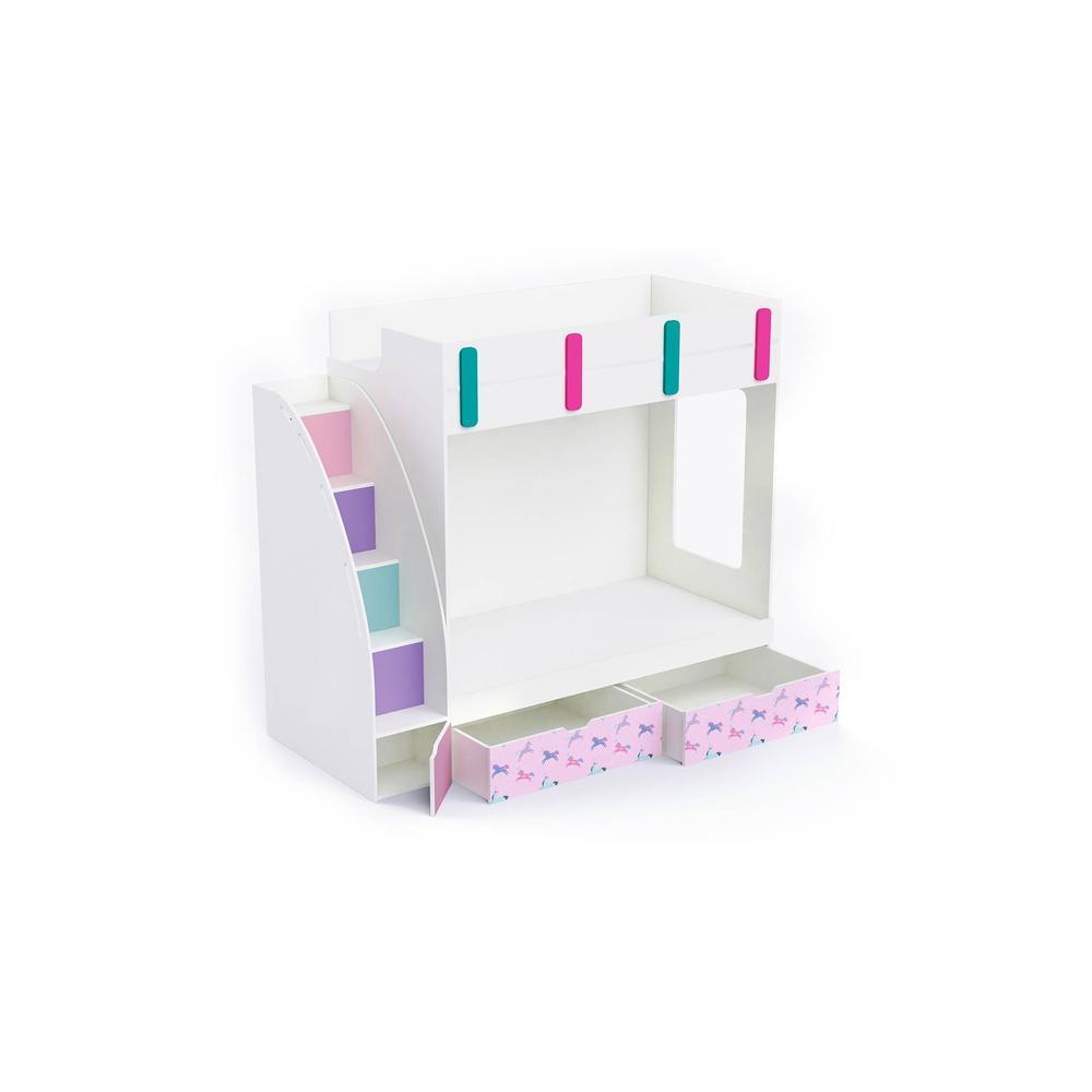 Pinwheels Bunk Bed with Storage in Oak Colour BKBB041