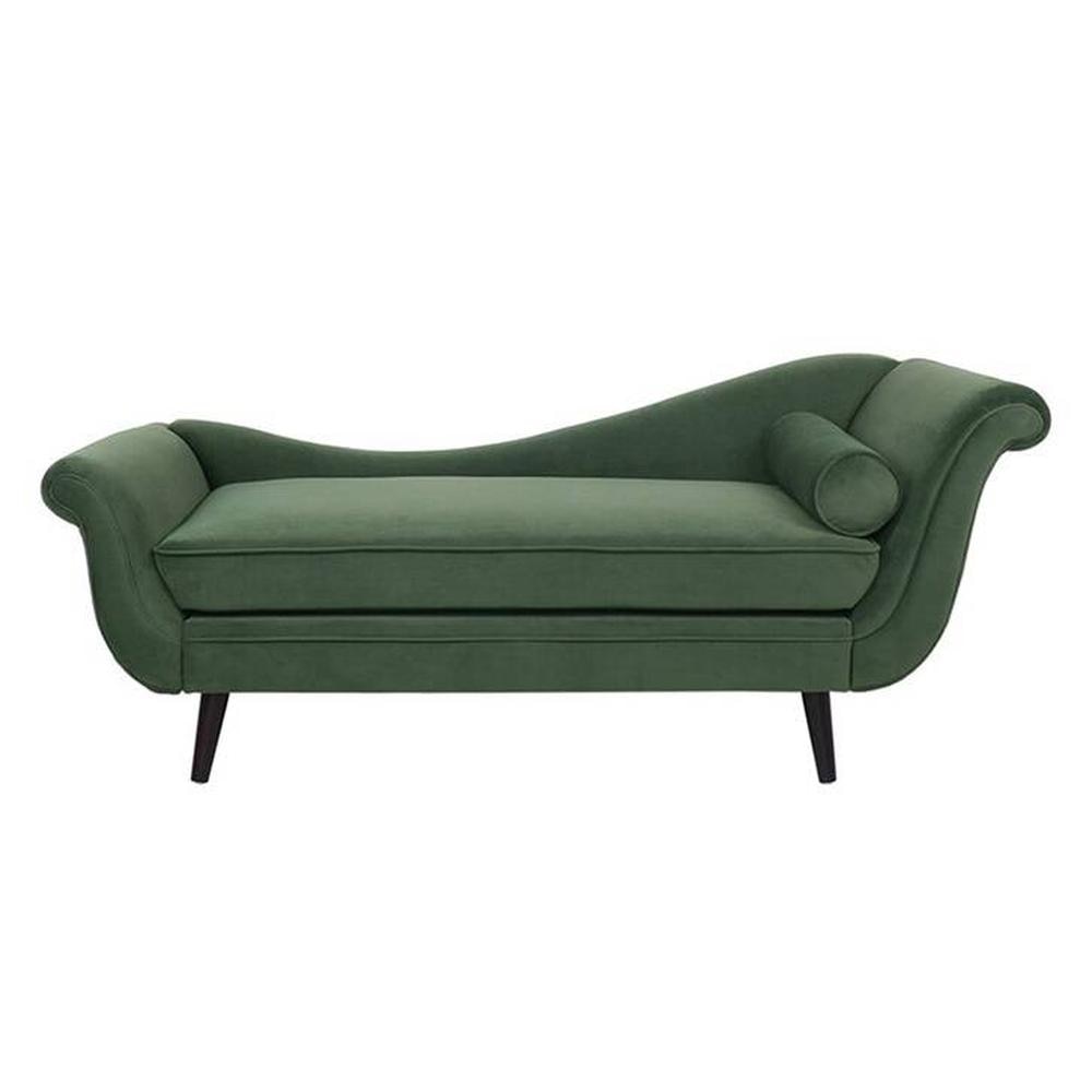 Kabera Velvet Chaise Launger in Green Colour