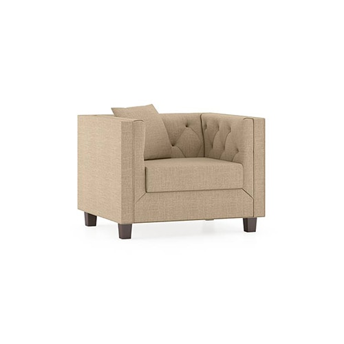 Windsor Luxe 1 Seater Fabric Sofa in Sandshell Beige Colour
