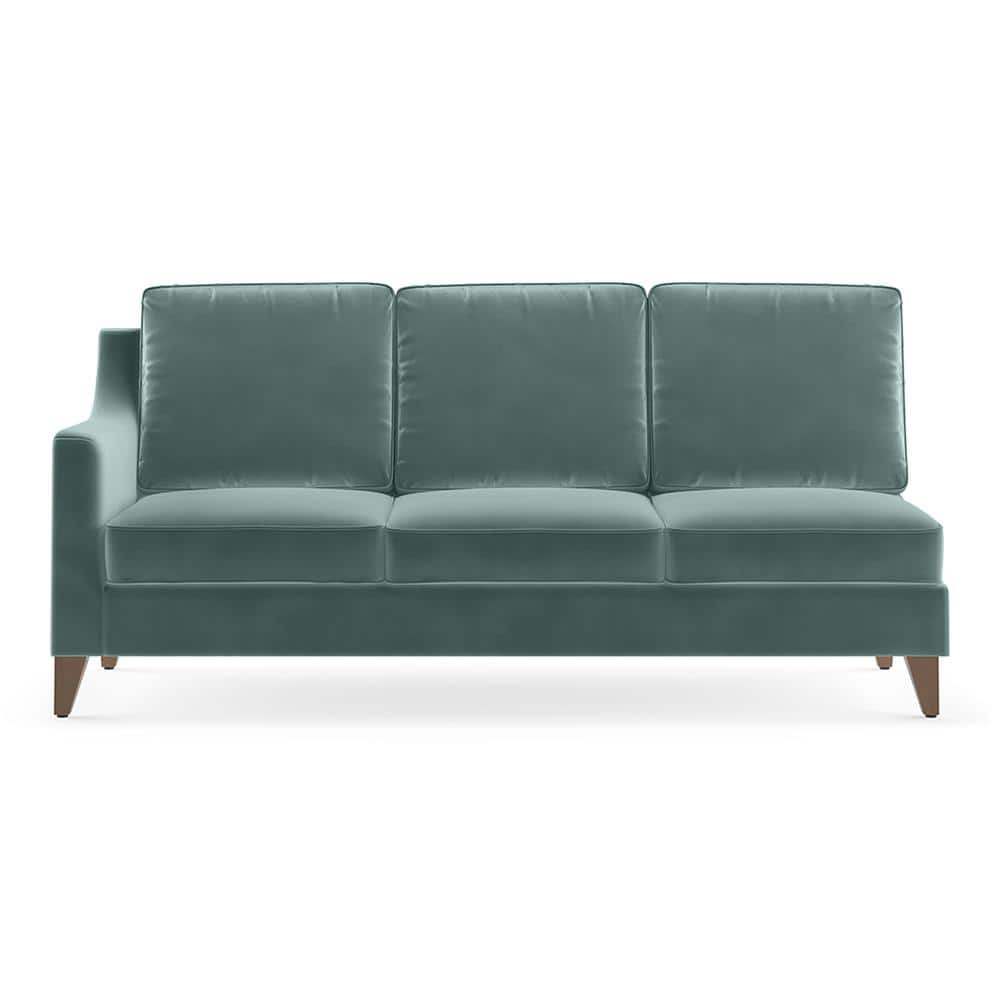 Abbey Sectional Sofa (Colour : Dusty Turquoise Velvet, Cushion : Soft, Seater : Right Aligned 3 Seater + Right Aligned Chaise)