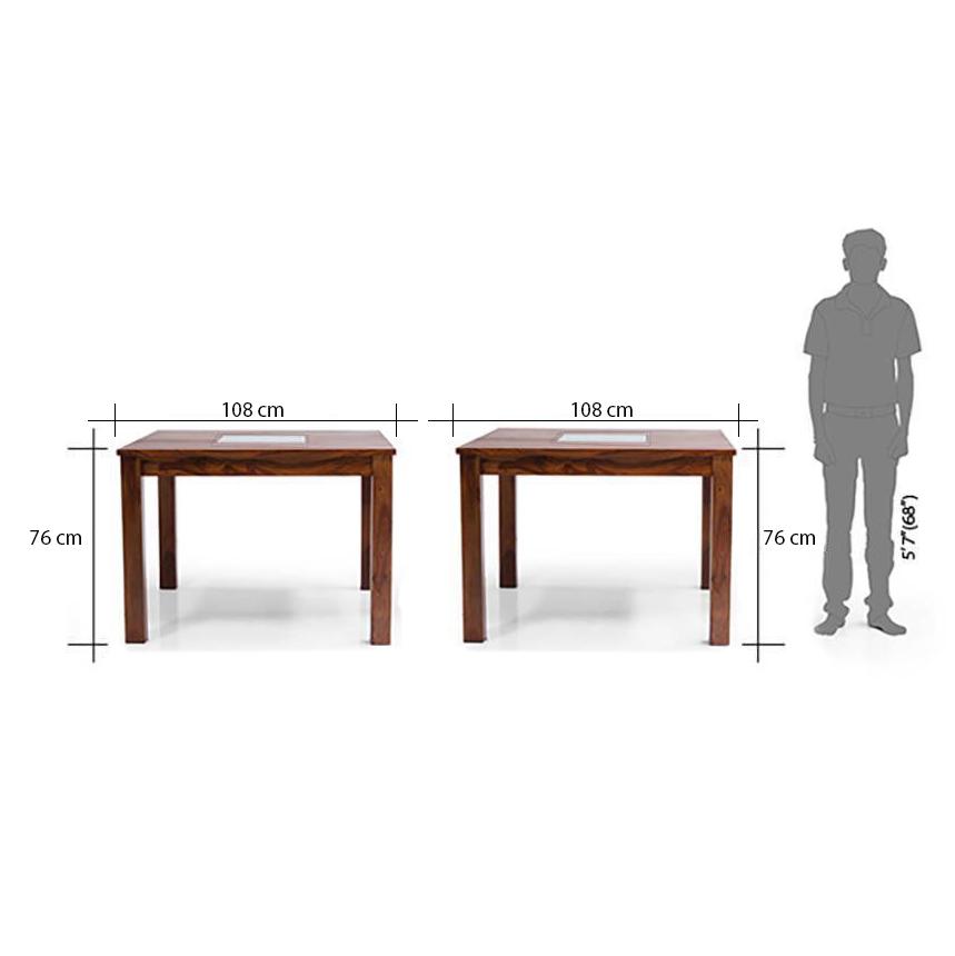 Brighton 4 Seater Dining Table In Teak Finish