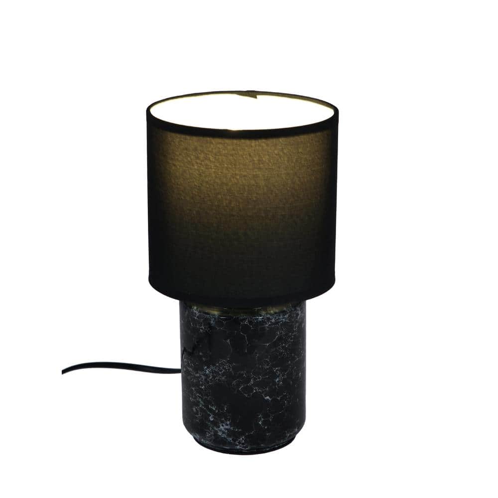 Desk Lamp Black Carved Base with Modern Shade