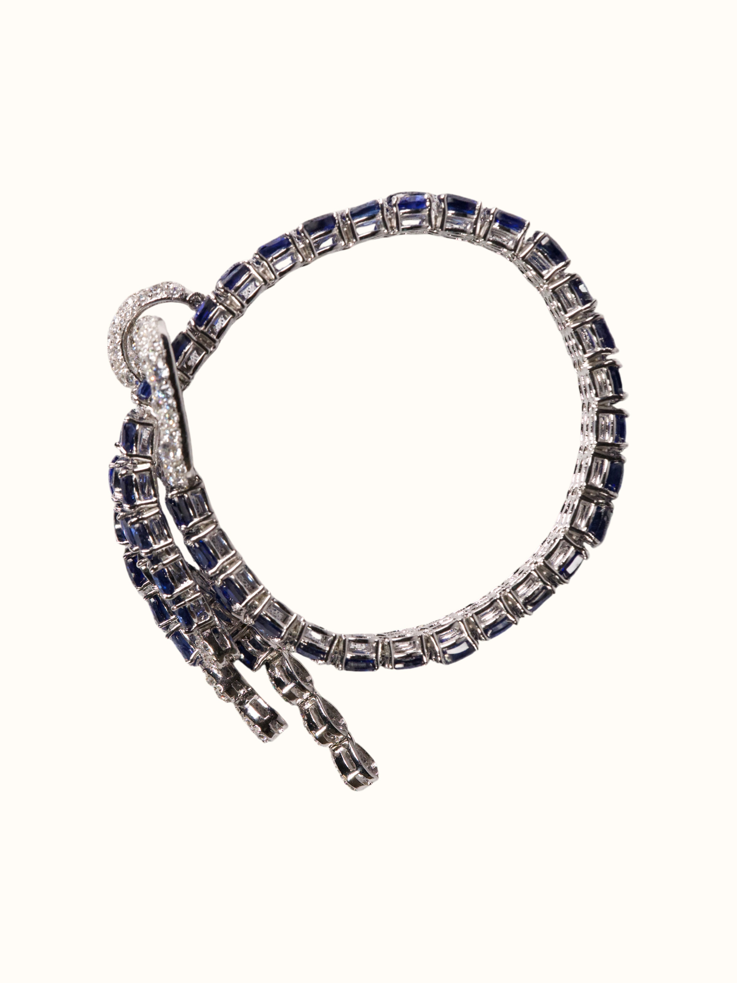 Silver Smithing Rhodium Plated CZ-Set Bangle